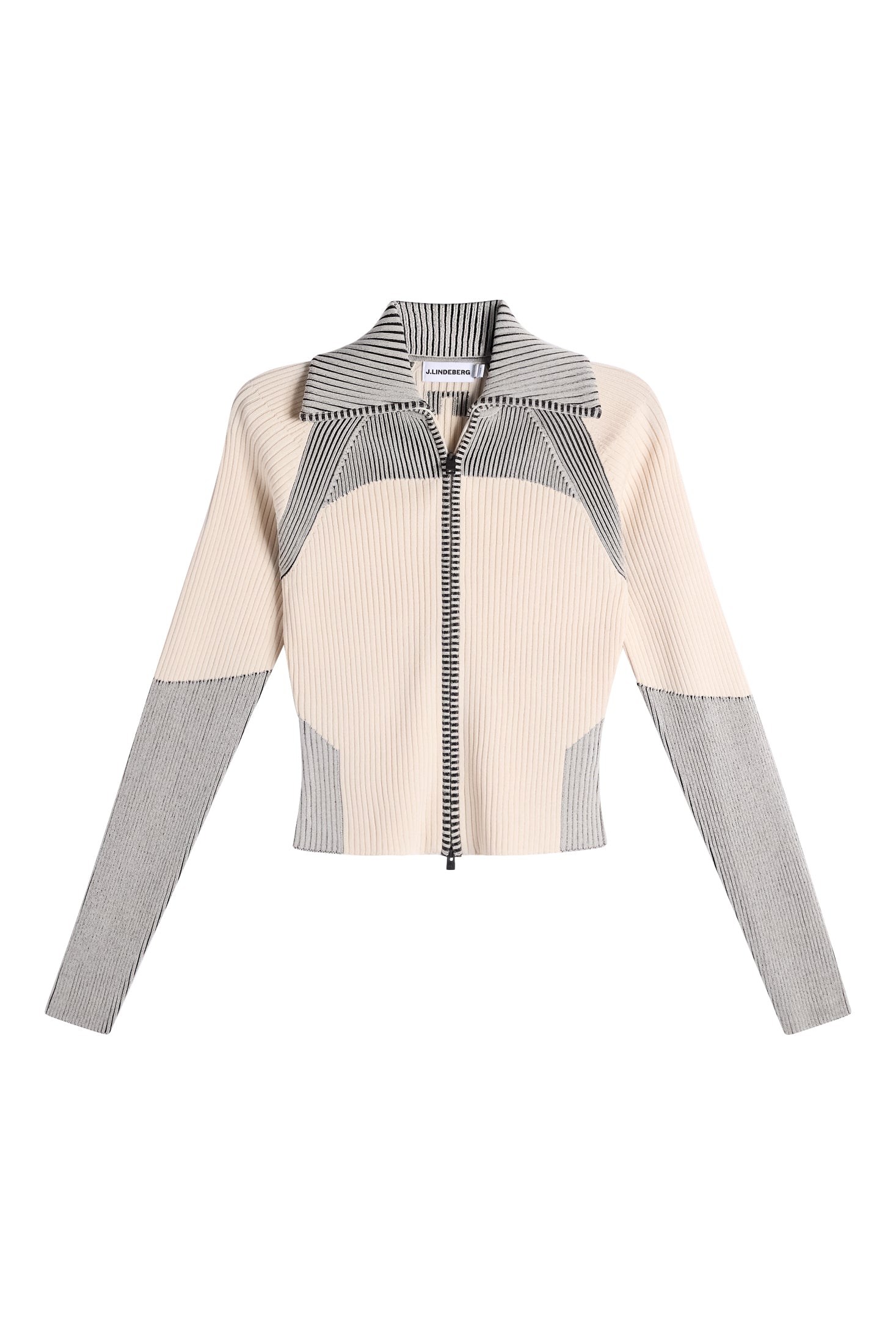Terri Contrast Rib Zip Sweater / Moonbeam – J.LINDEBERG US