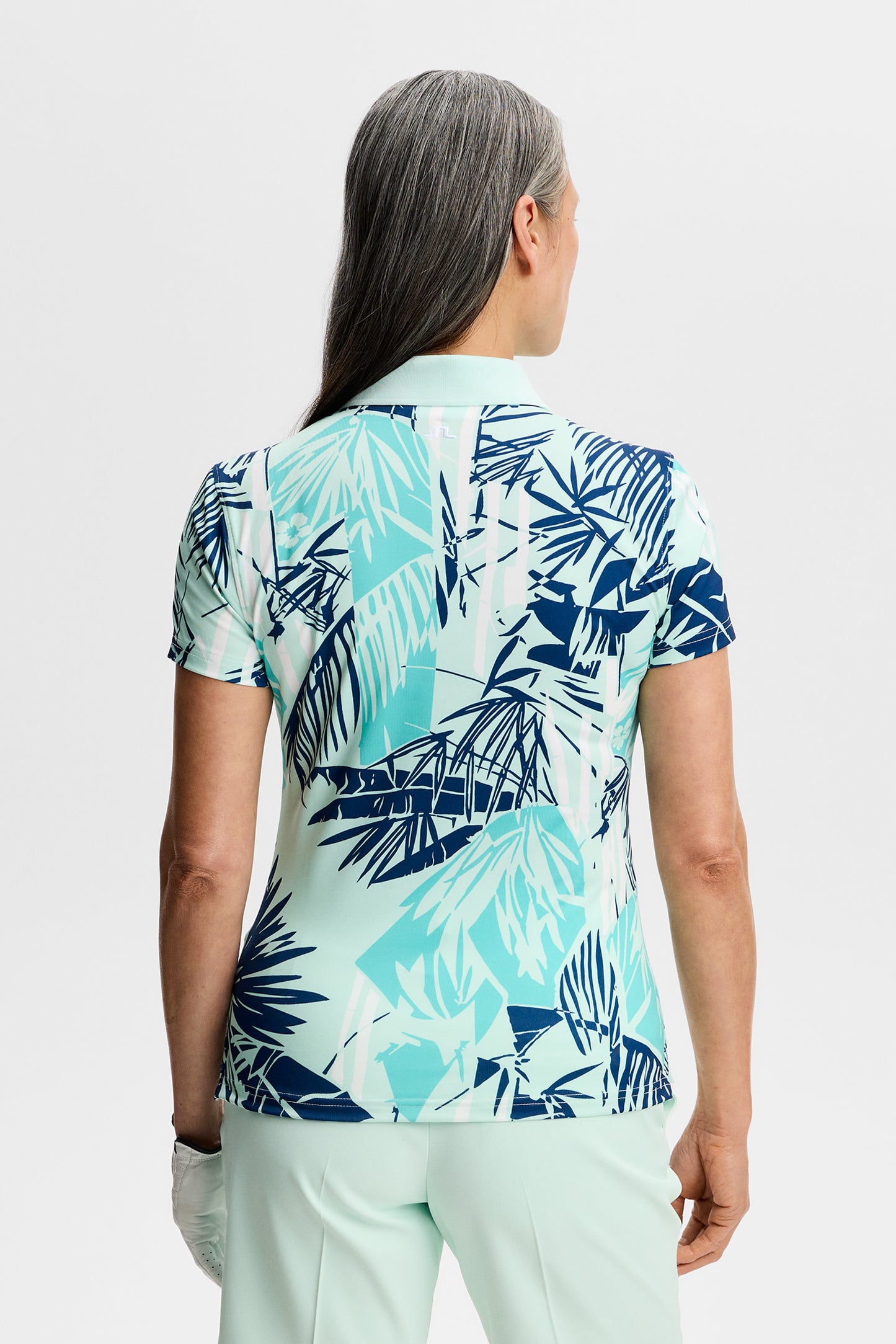 Tour Tech Print Polo / Grove Blue L