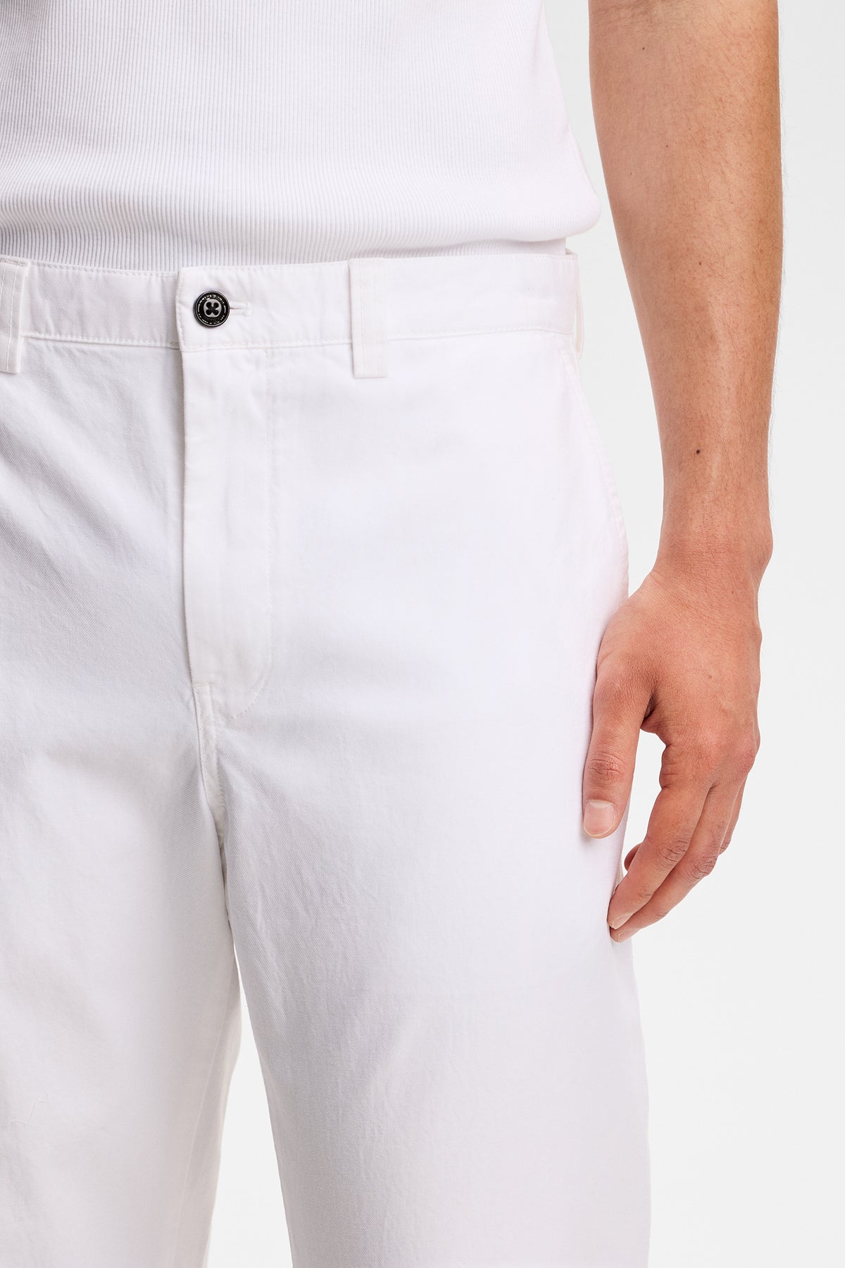 Devyn  Cotton Twill Pants / White