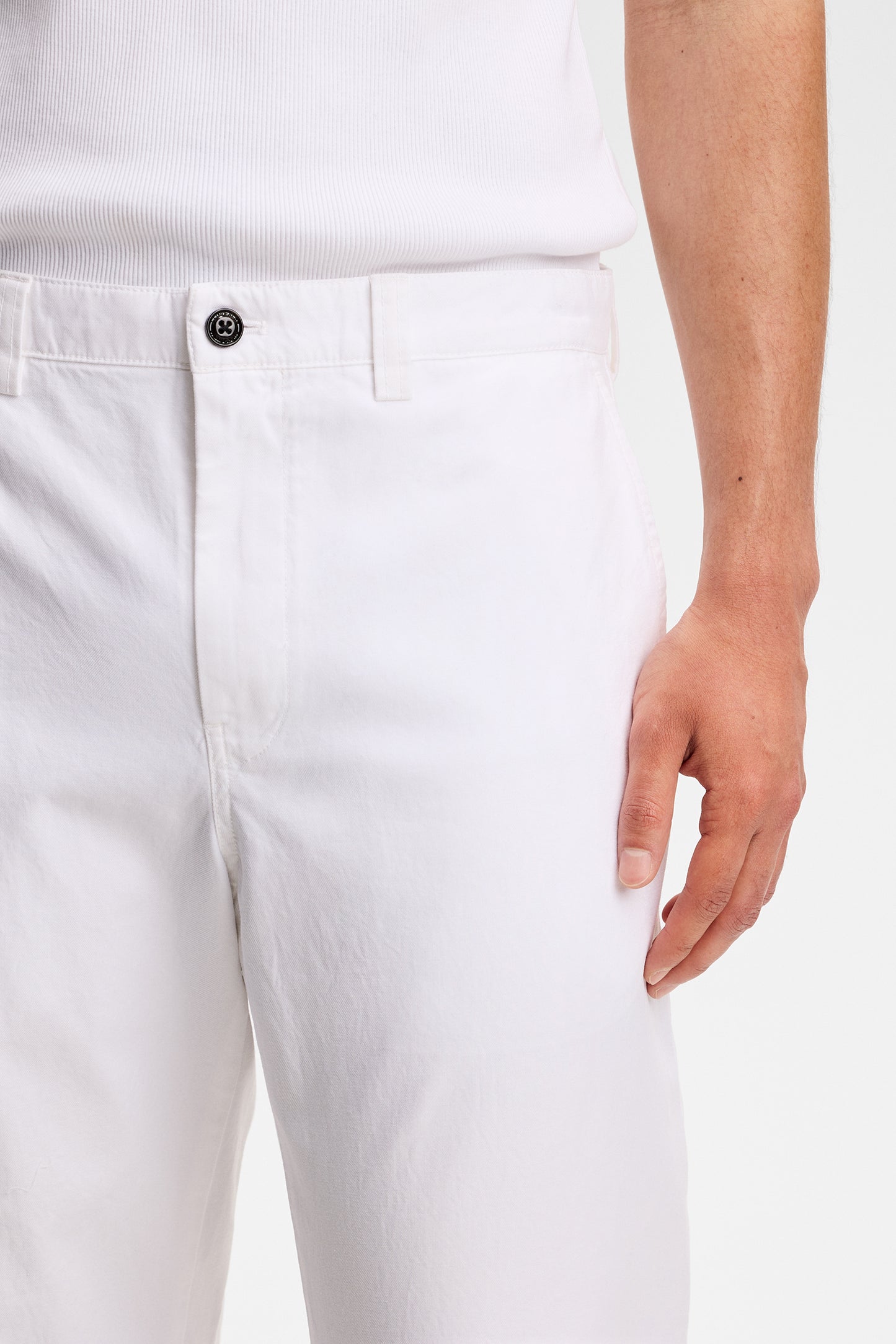 Devyn  Cotton Twill Pants / White