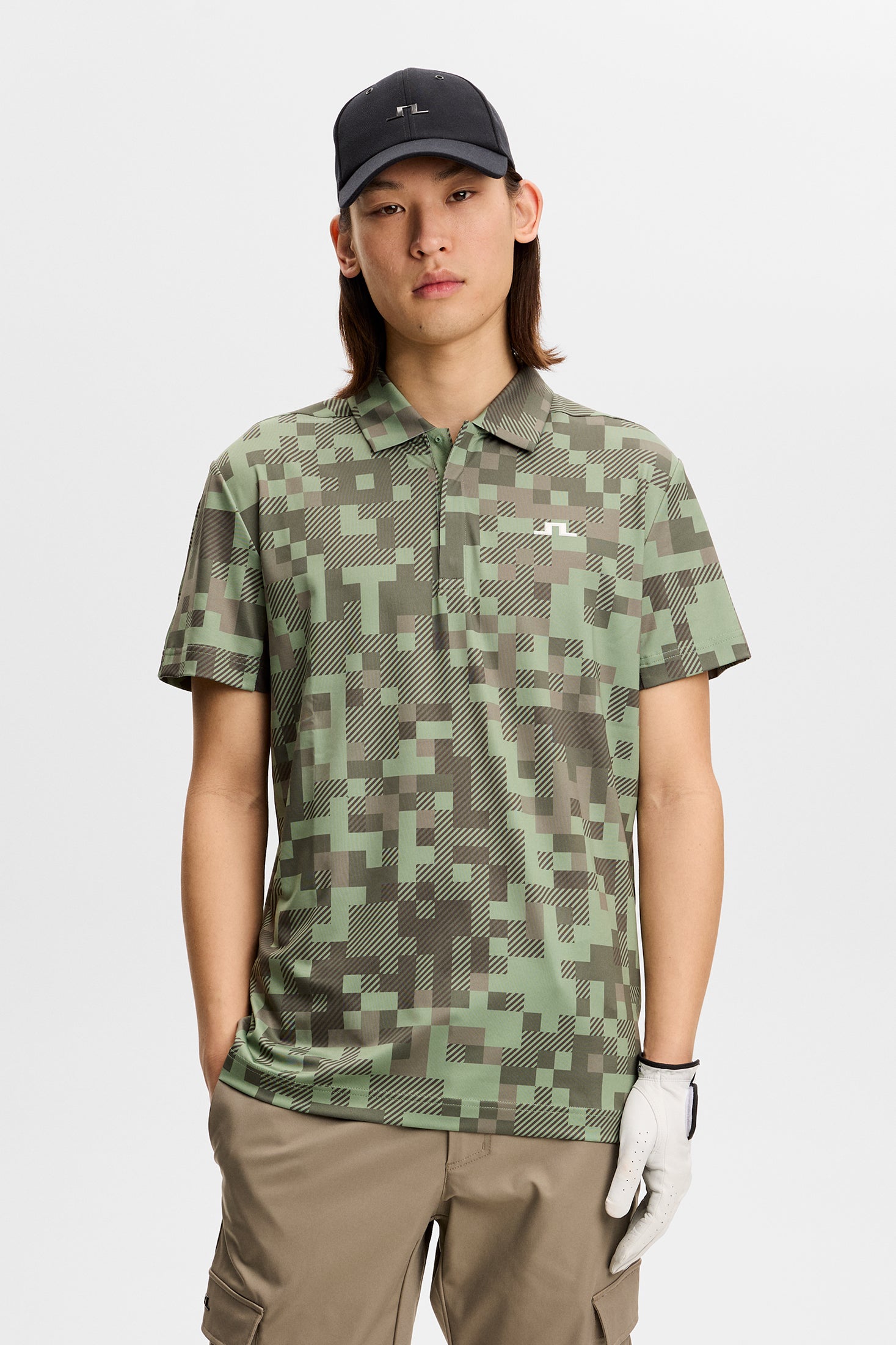 Dario Tour Print Polo / Tour 26 Tonal Green L – J.LINDEBERG US