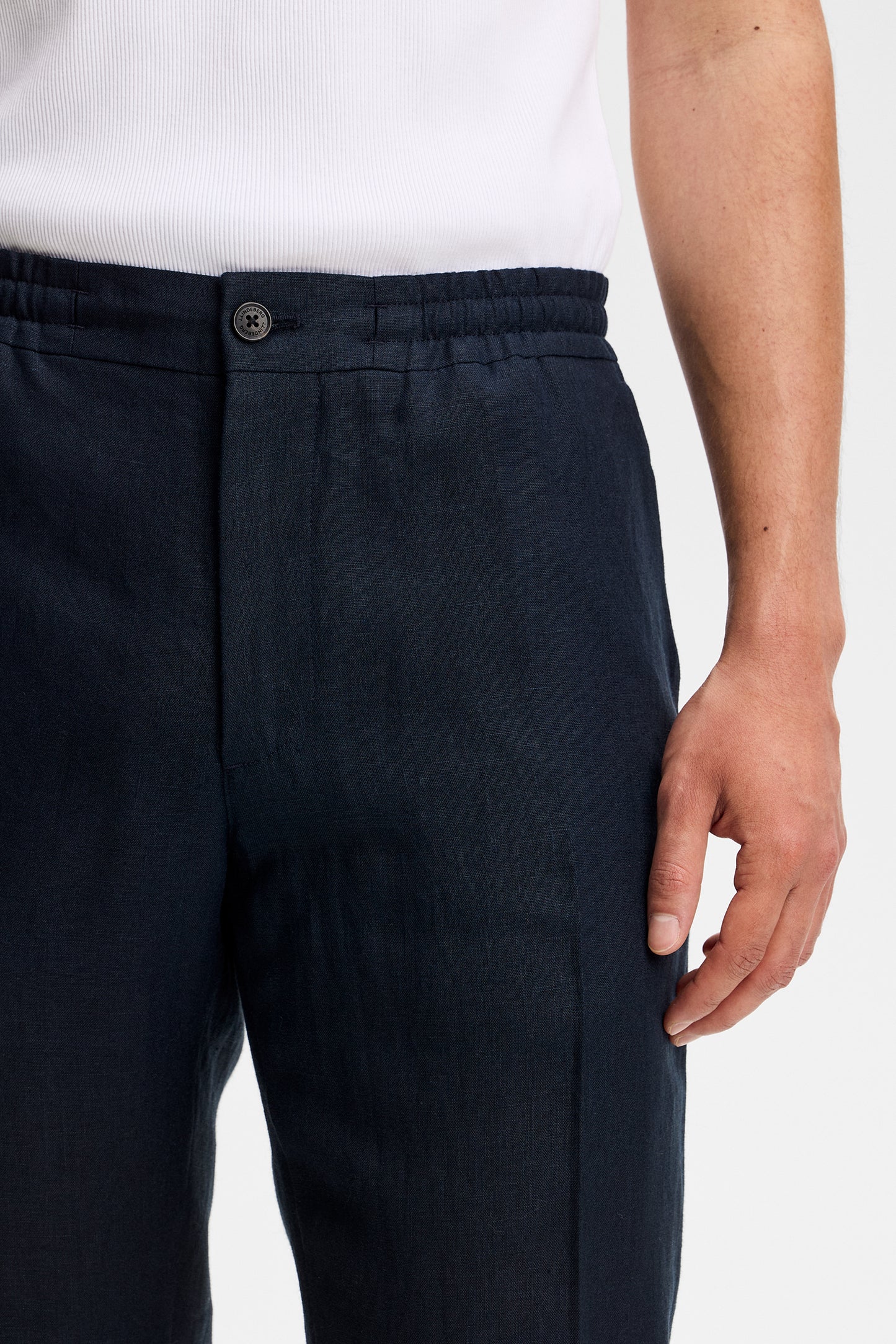 Soren Drape Linen Pants / JL Navy