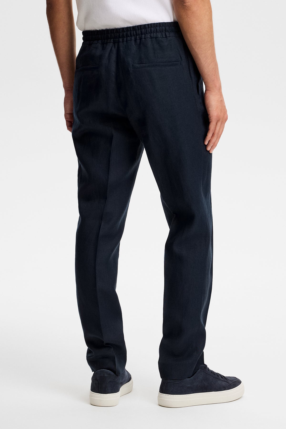 Soren Drape Linen Pants / JL Navy