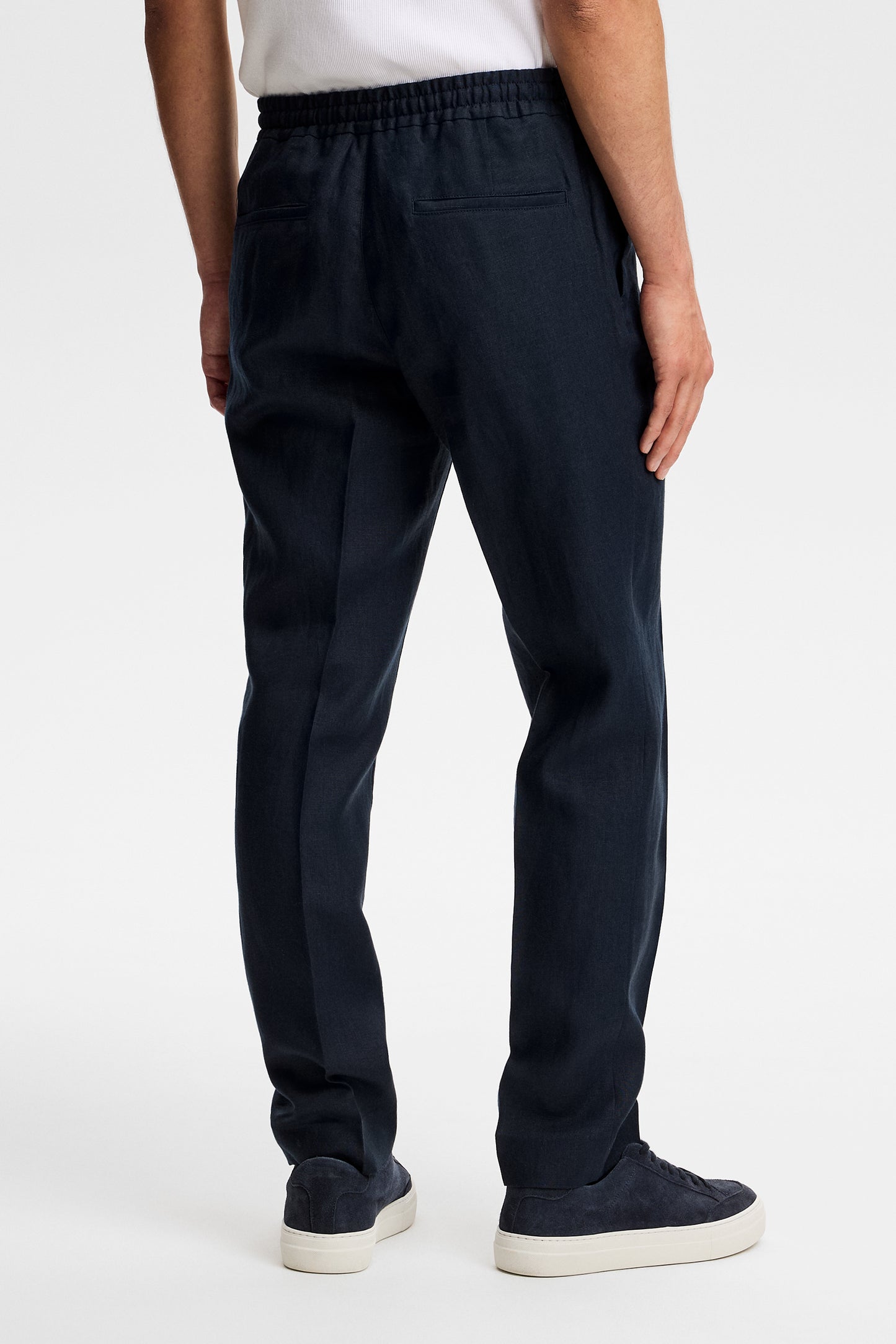 Soren Drape Linen Pants / JL Navy