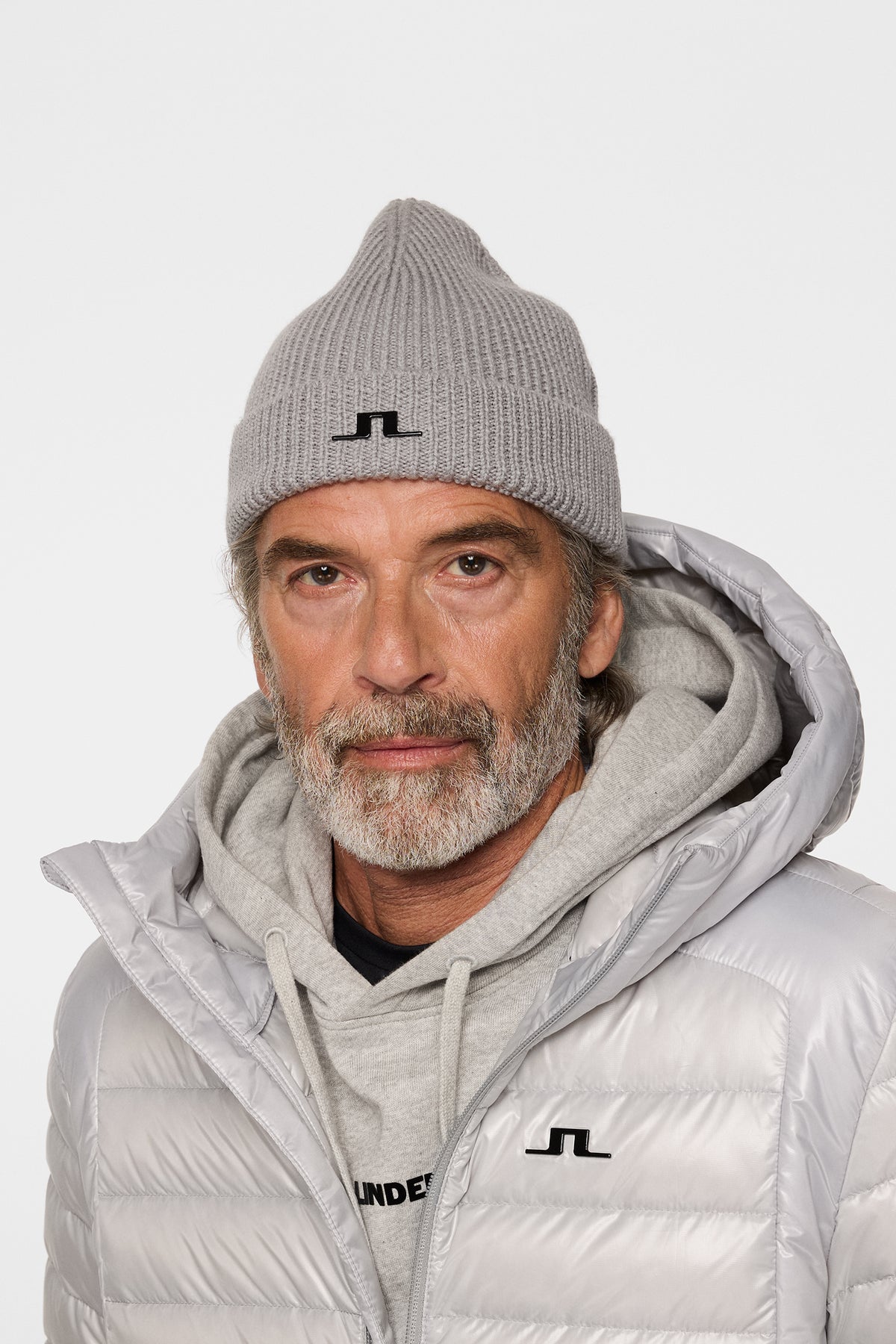 Joaquim  Merino beanie in Light Grey Melange by J.Lindeberg