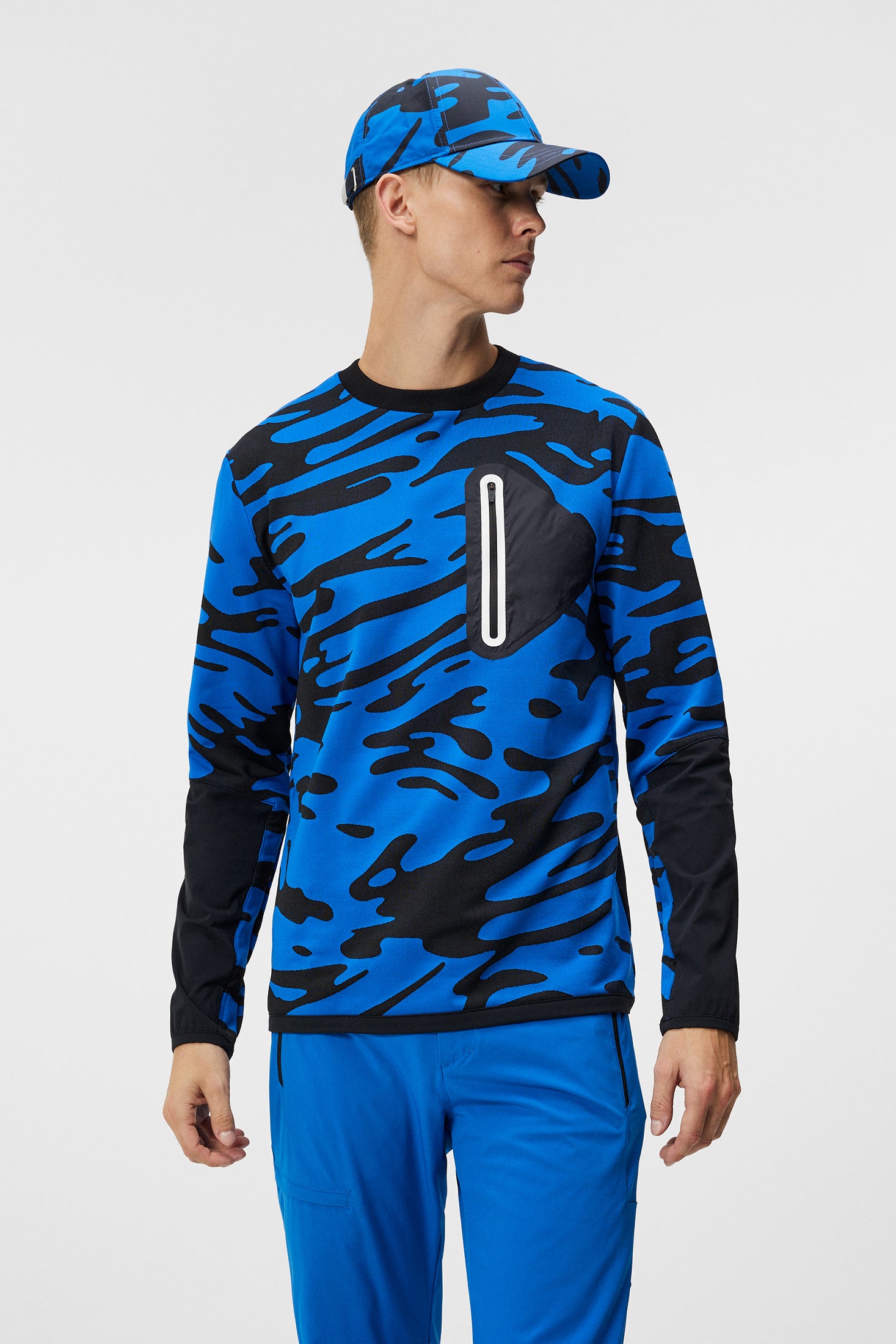 제이린드버그 J.LINDEBERG Alonso Jacquard Sweatshirt,Neptune Nautical Blue