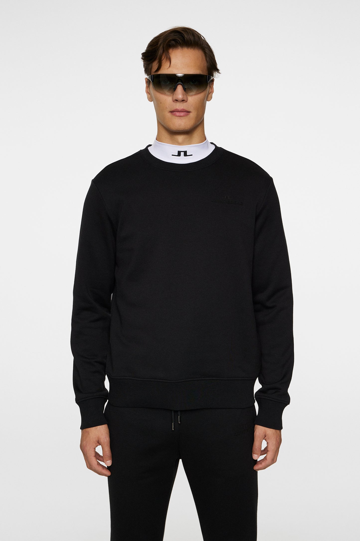 Alpha Crew Neck in Black by J.Lindeberg