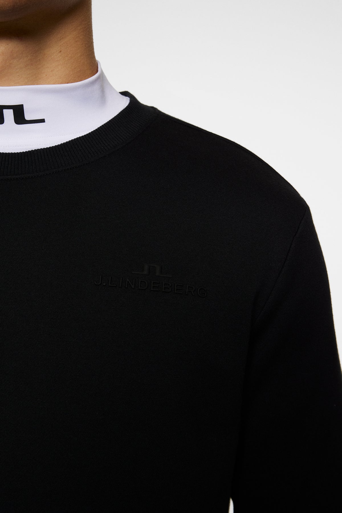 Alpha Crew Neck in Black by J.Lindeberg