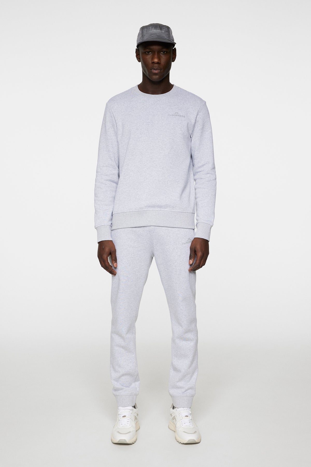 Alpha Crew Neck in Light Grey Melange by J.Lindeberg