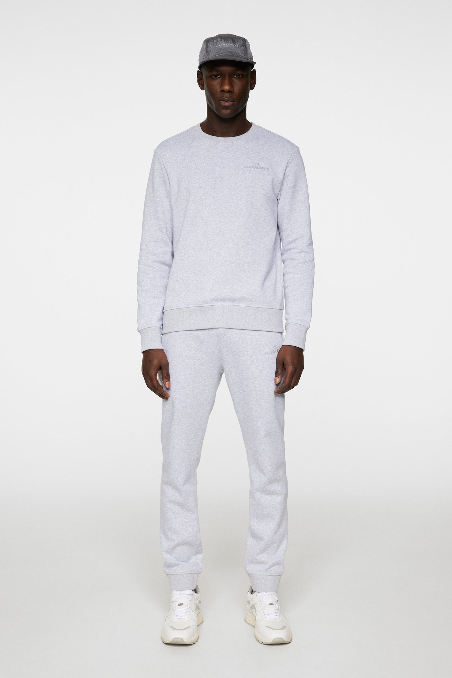 Alpha Crew Neck in Light Grey Melange by J.Lindeberg
