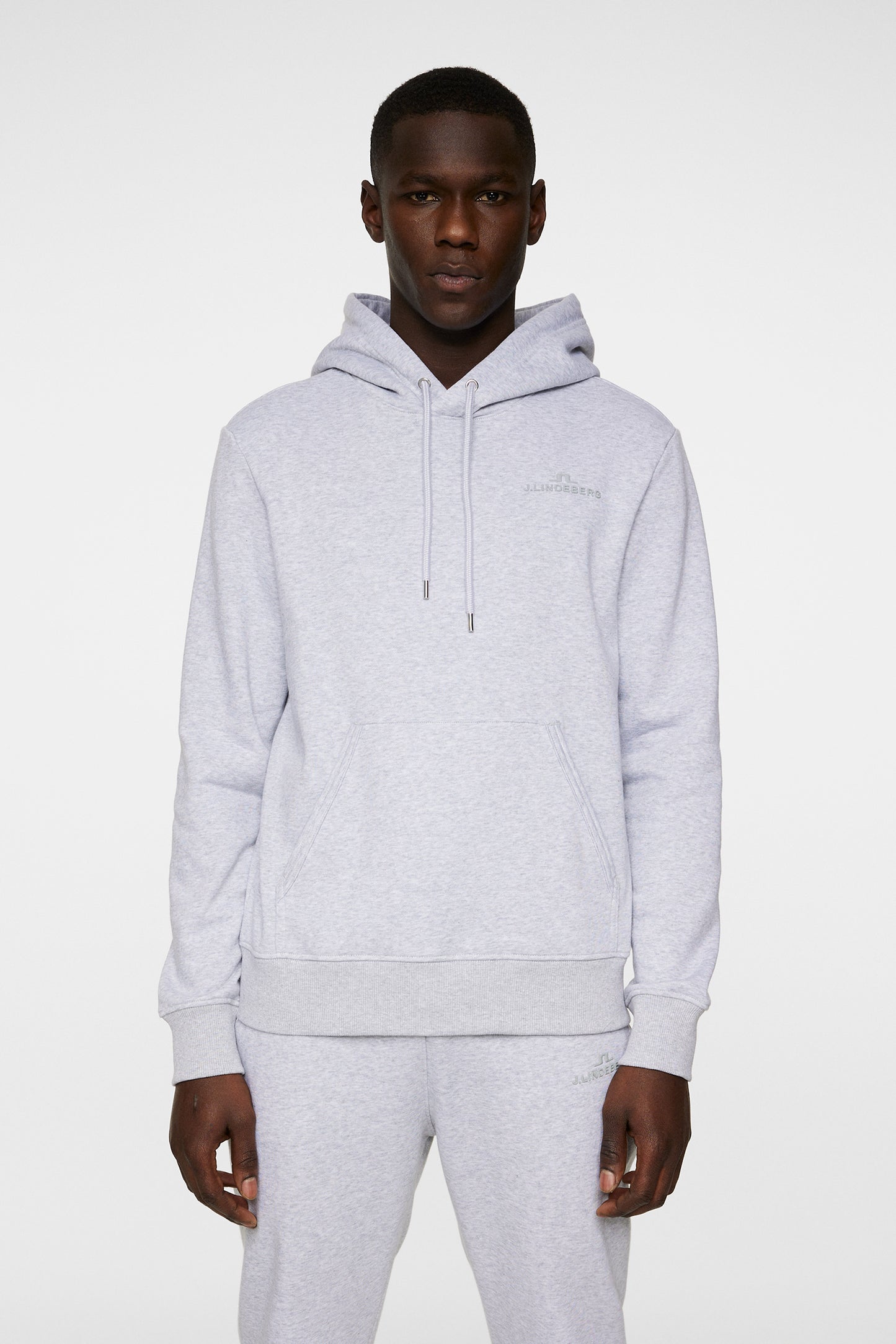 Alpha Hood in Light Grey Melange by J.Lindeberg