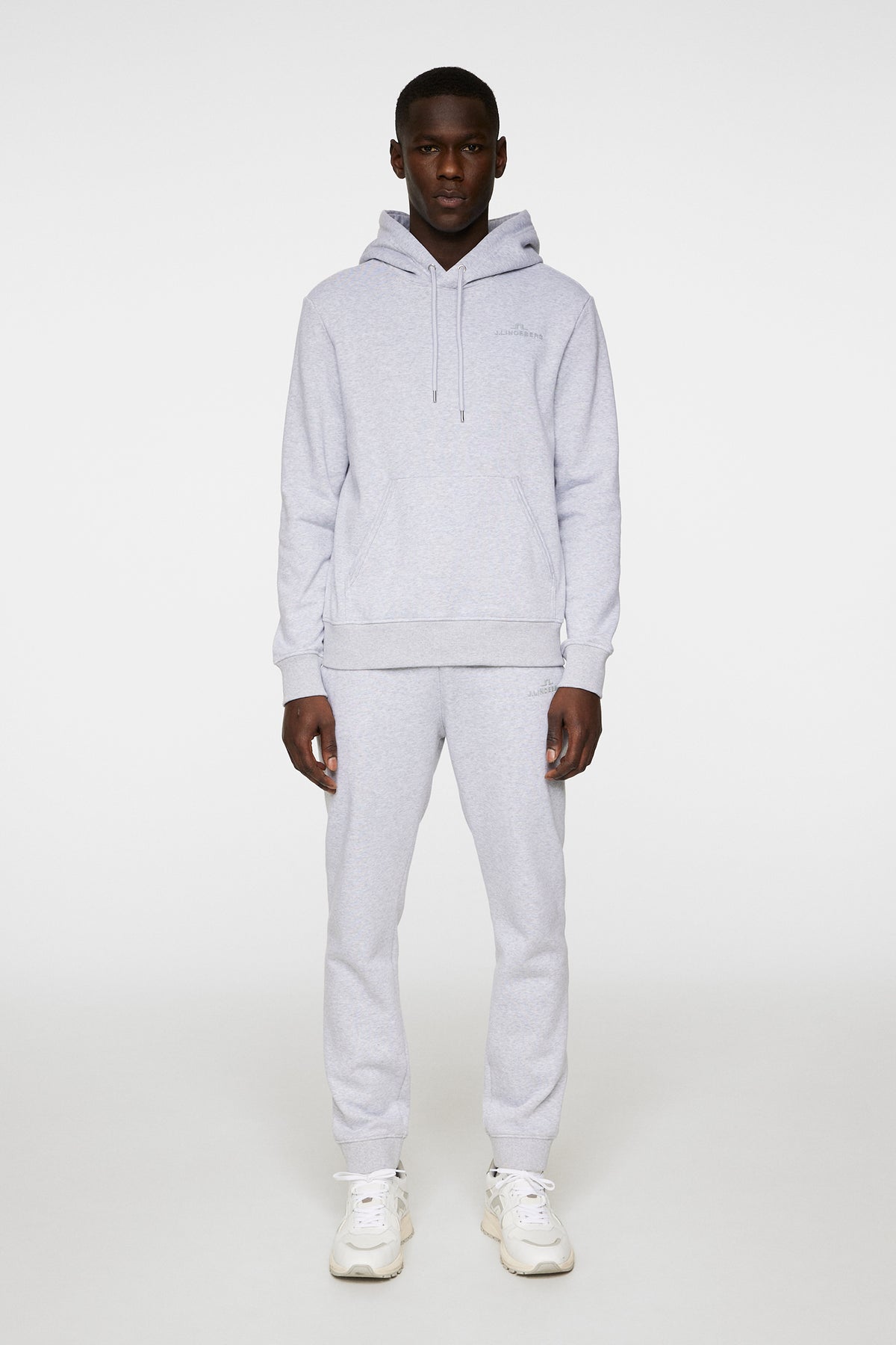 Alpha Hood in Light Grey Melange by J.Lindeberg