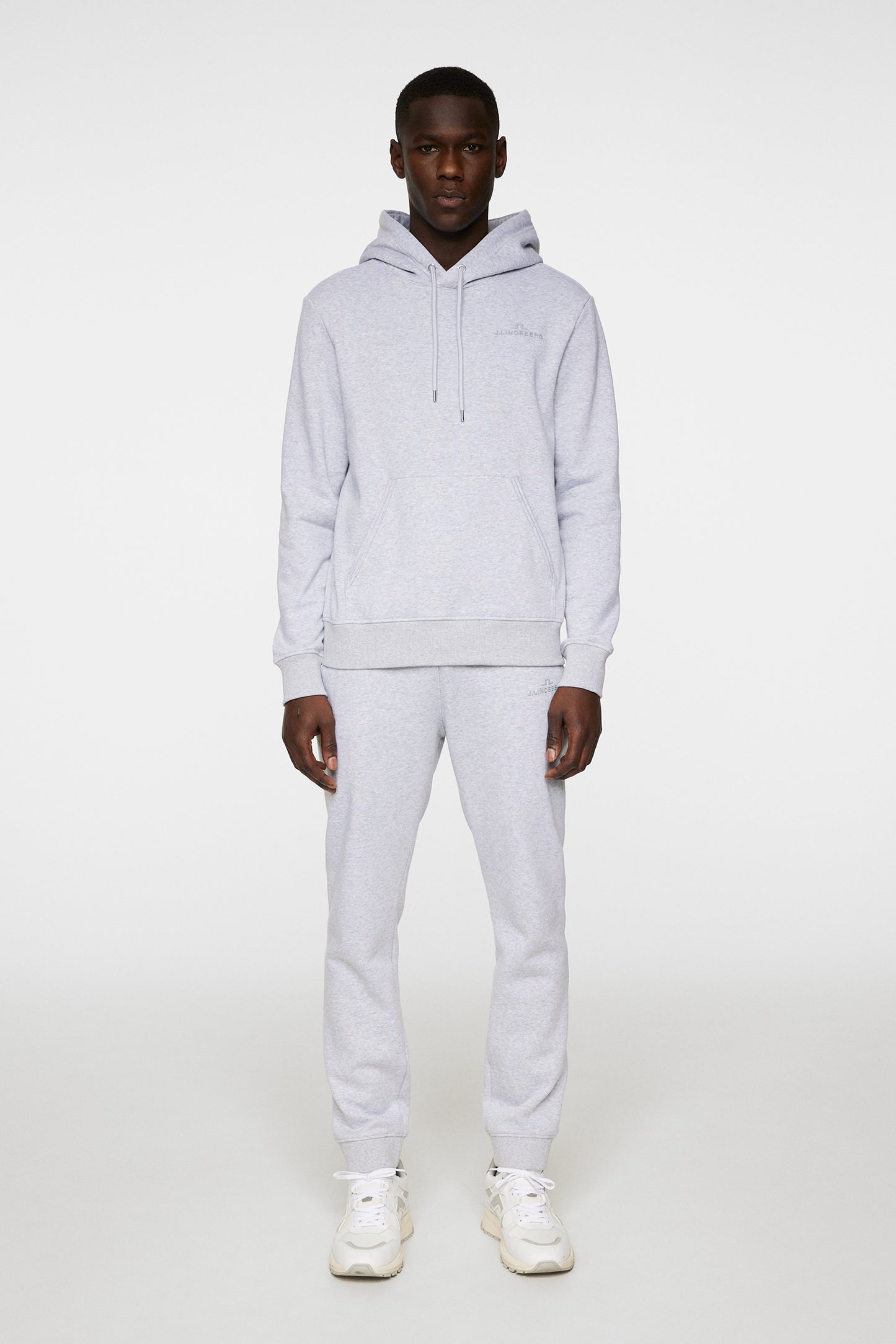 Alpha Hood in Light Grey Melange by J.Lindeberg