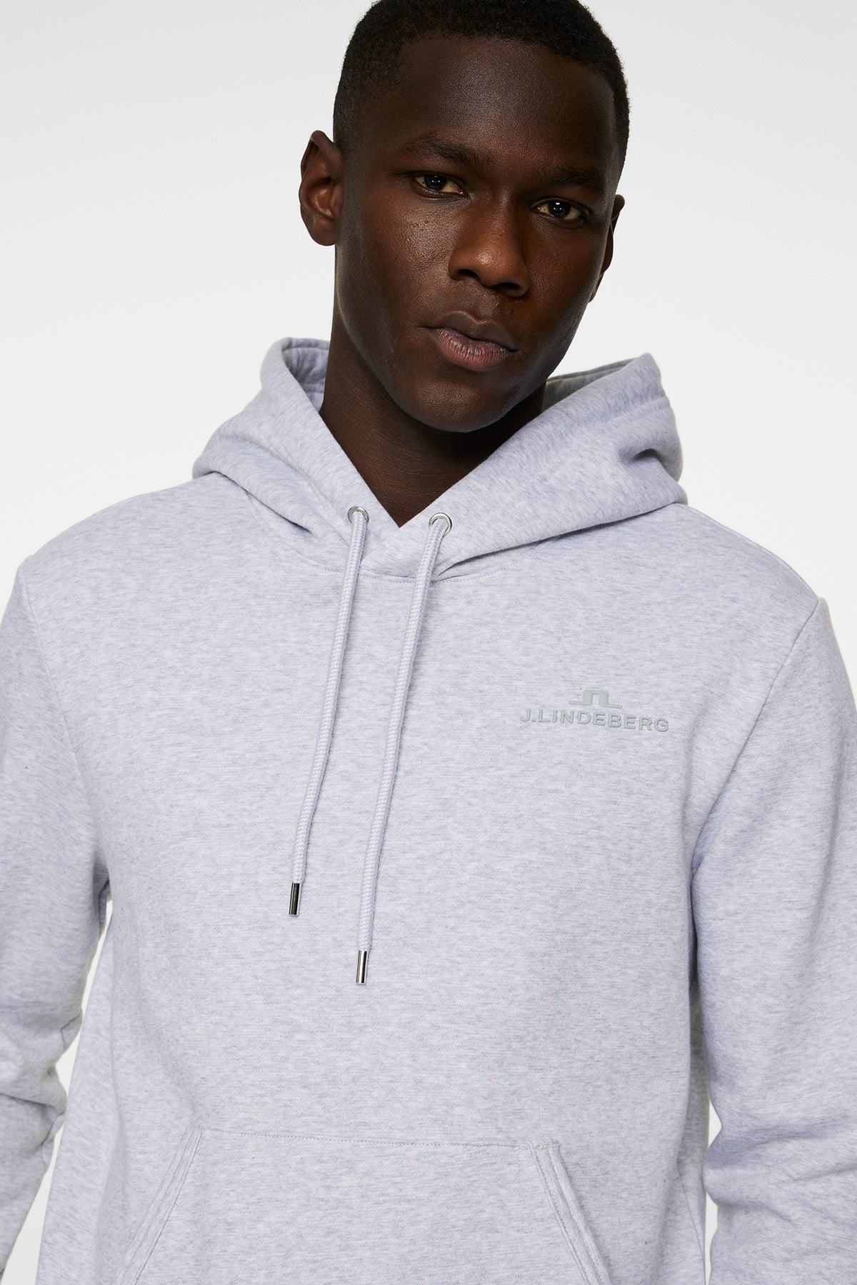 Alpha Hood in Light Grey Melange by J.Lindeberg