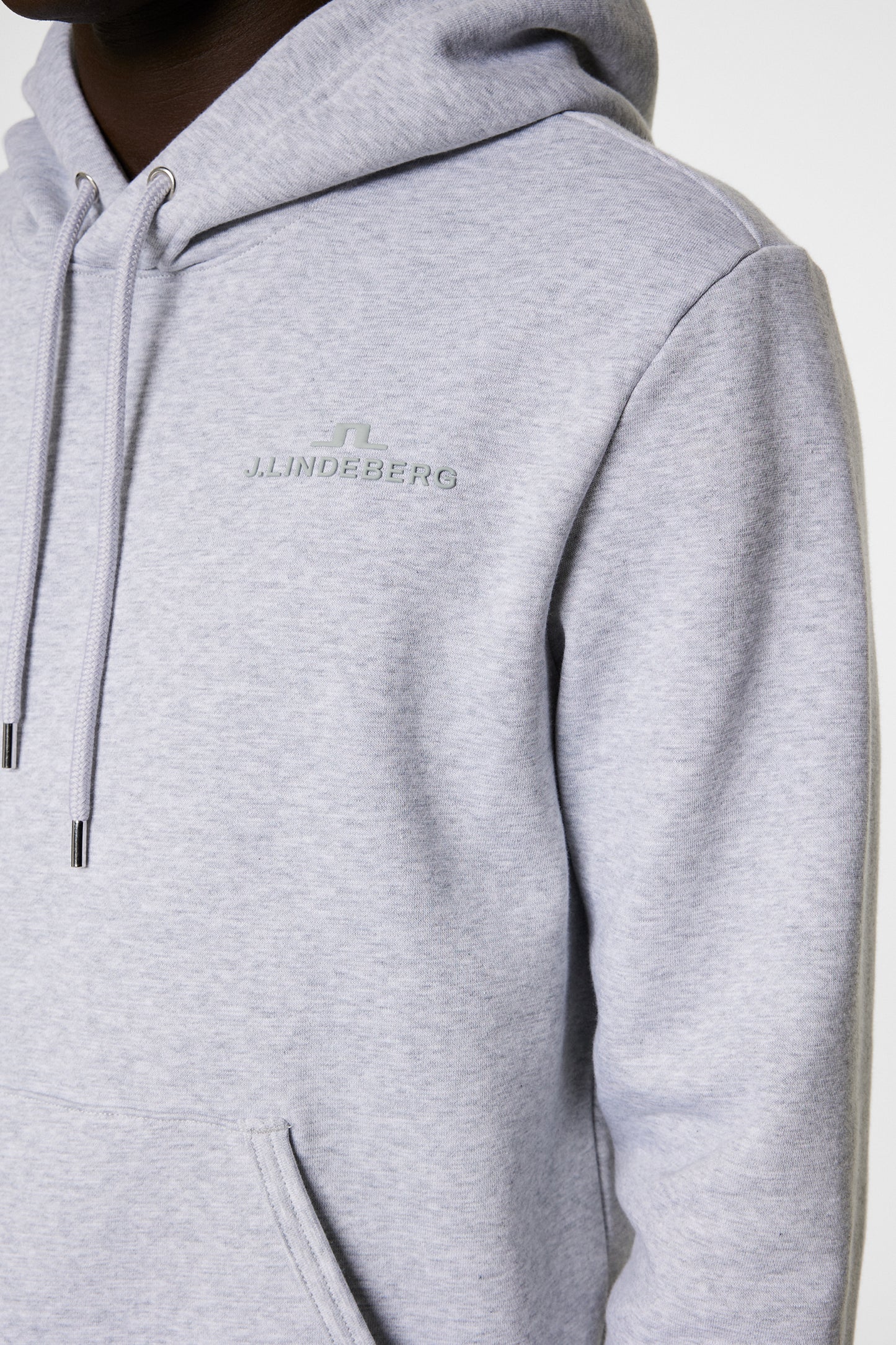 Alpha Hood in Light Grey Melange by J.Lindeberg