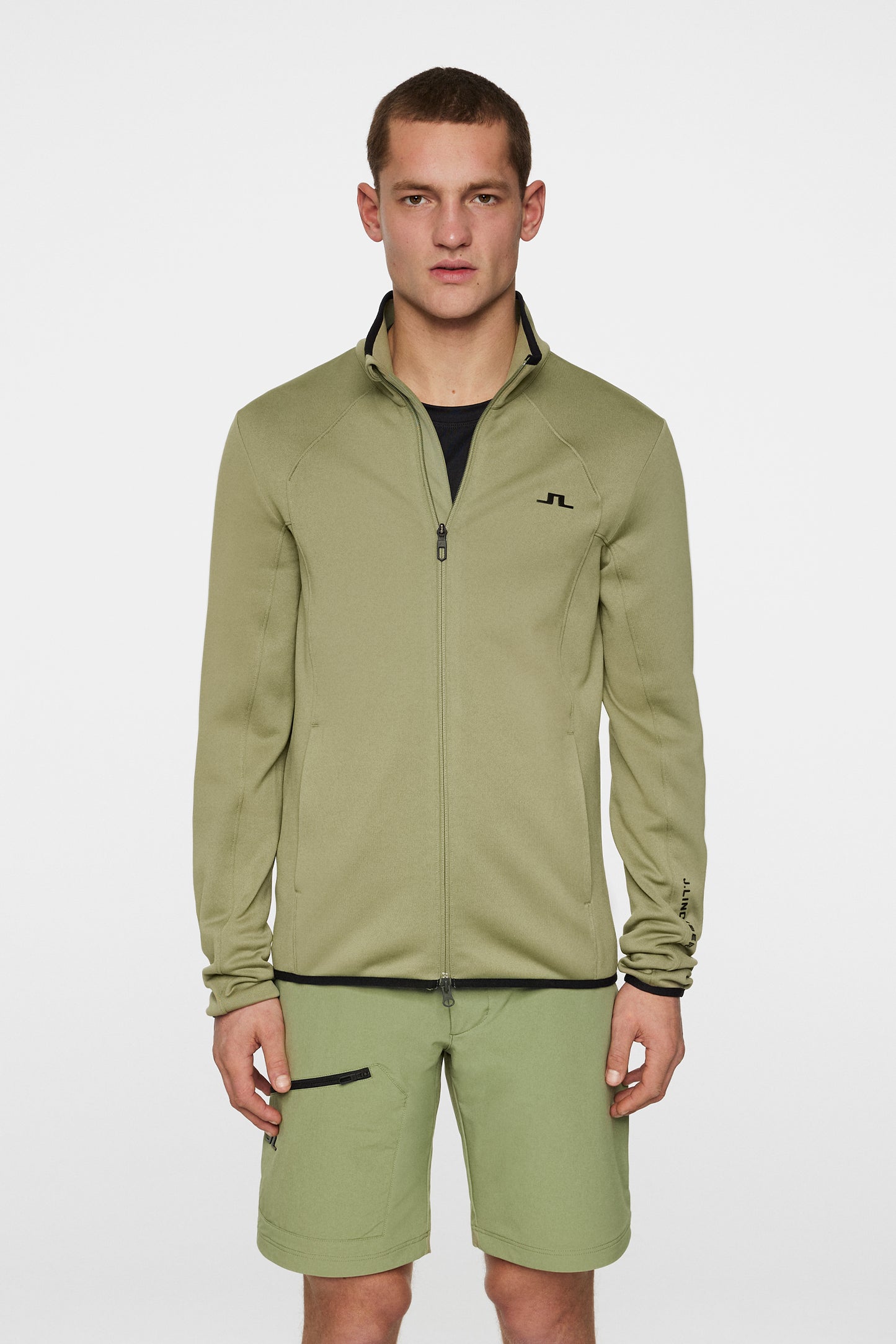 Santino Polartec Mid layer in Oil Green by J.Lindeberg