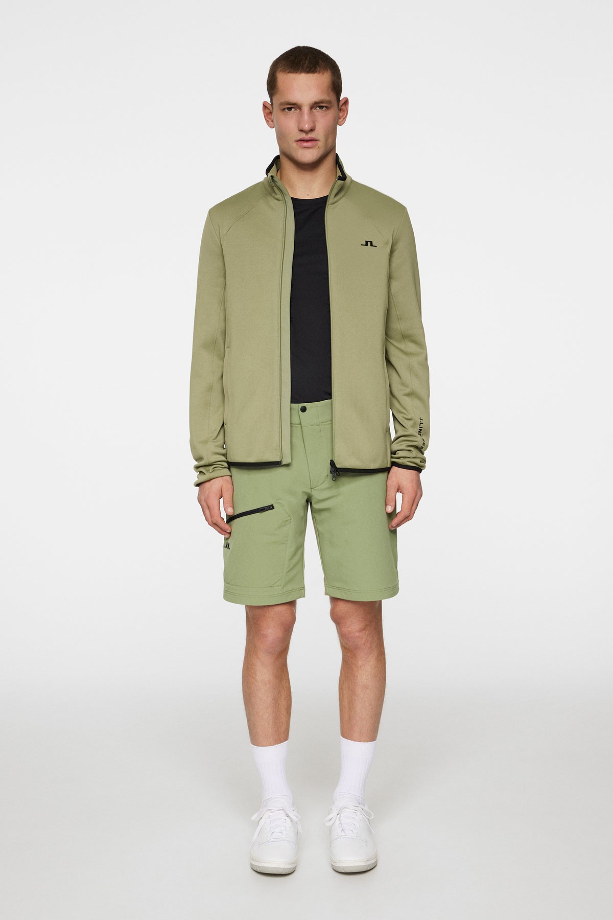 Santino Polartec Mid layer in Oil Green by J.Lindeberg