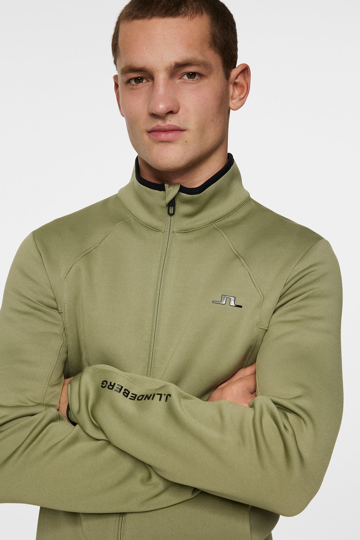 Santino Polartec Mid layer in Oil Green by J.Lindeberg
