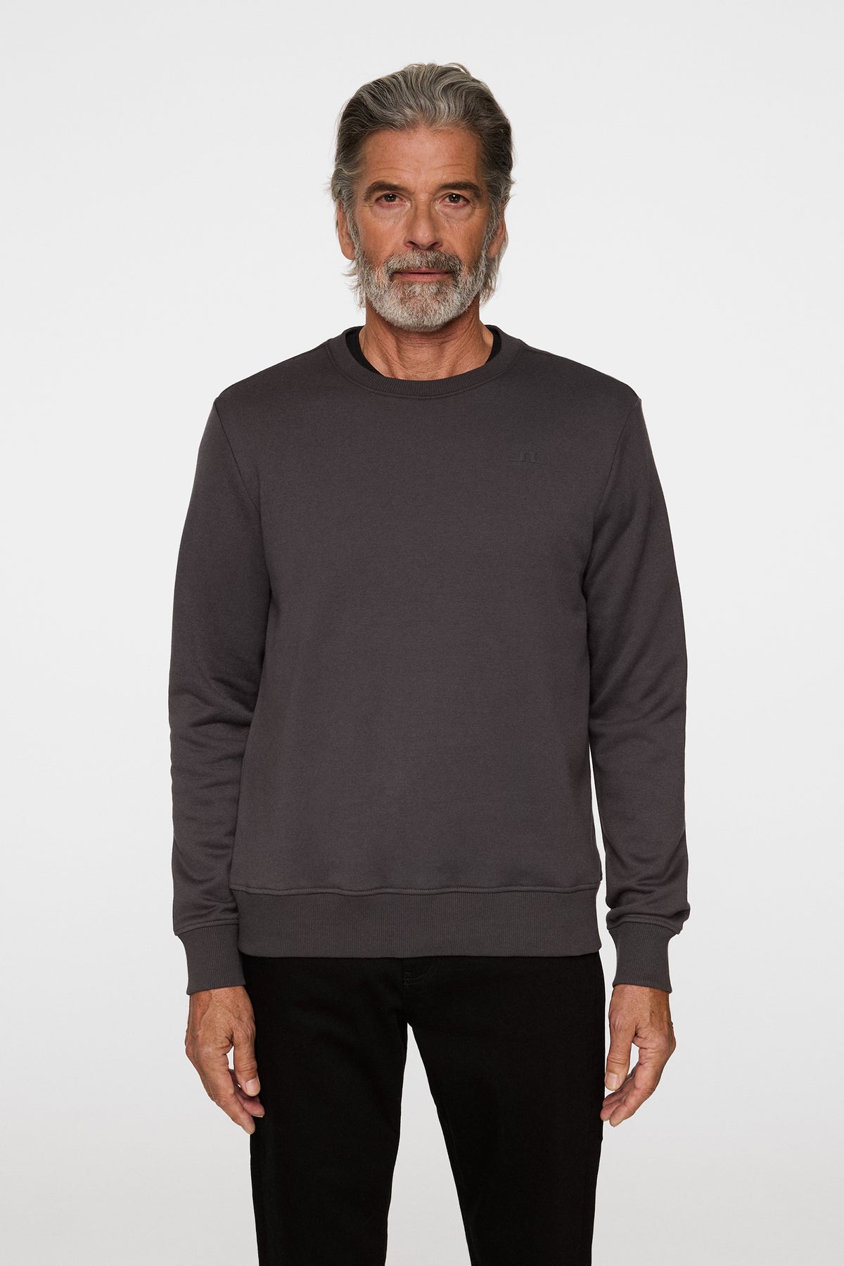 Alpha Crew Neck in Asphalt by J.Lindeberg