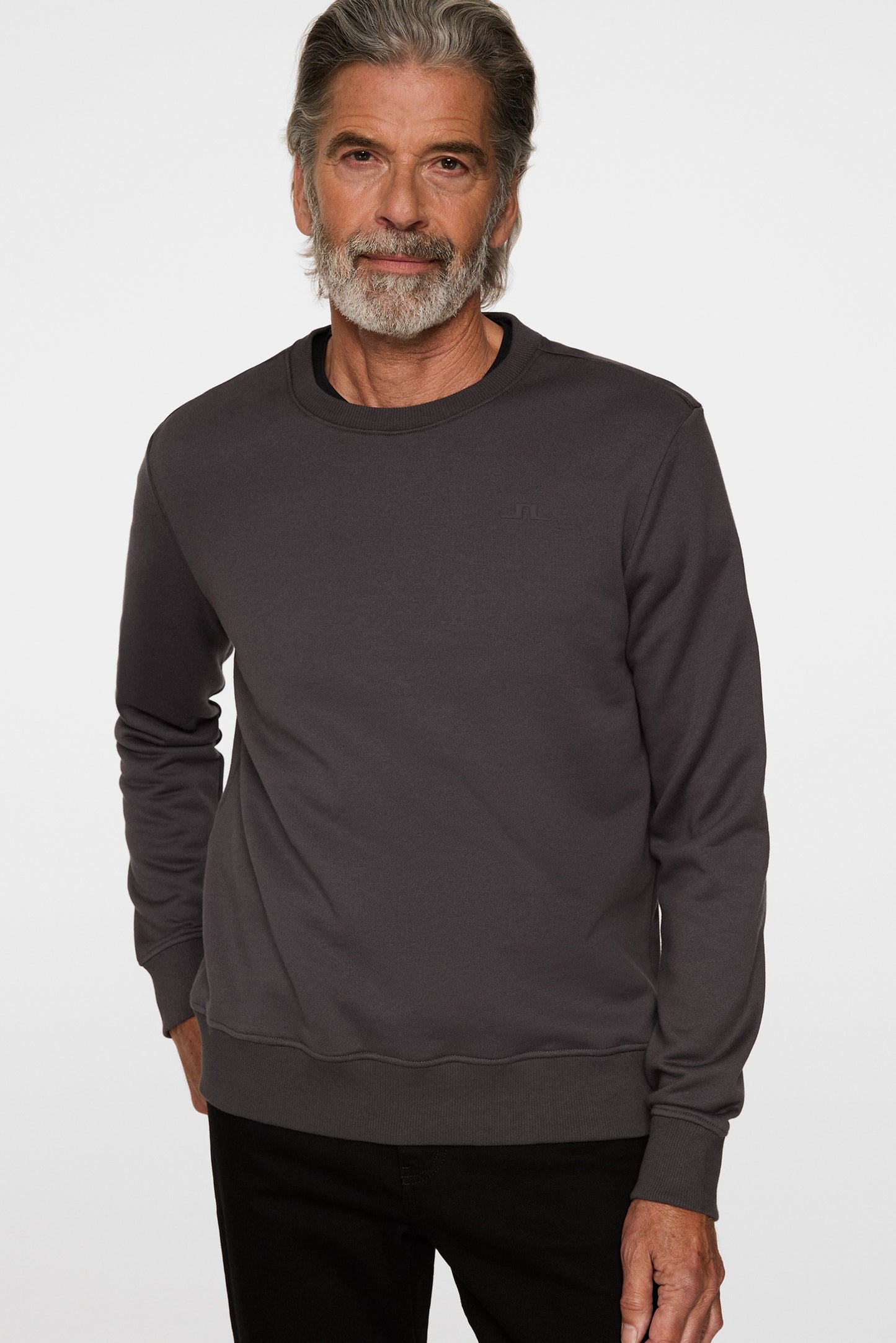 Alpha Crew Neck in Asphalt by J.Lindeberg