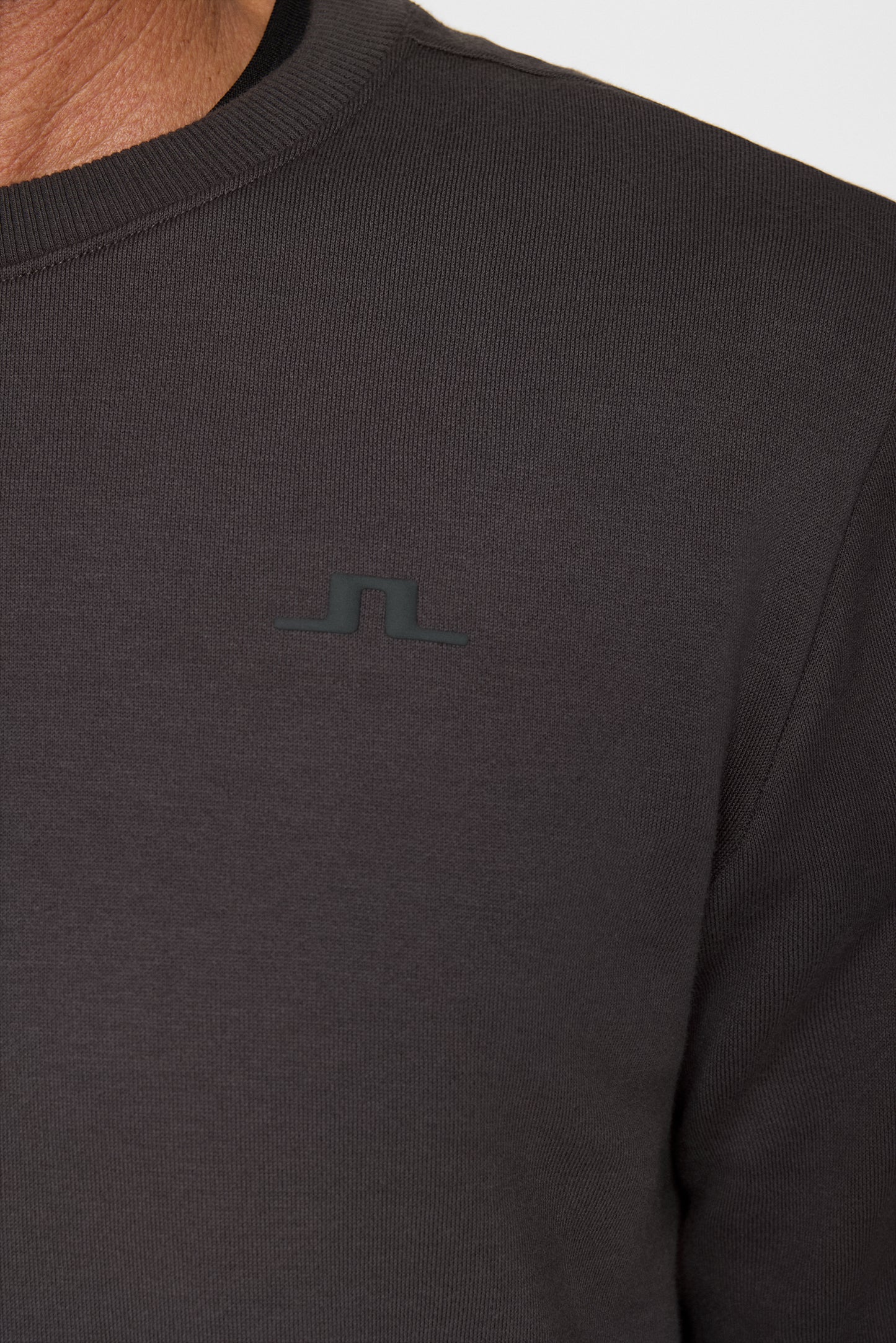 Alpha Crew Neck in Asphalt by J.Lindeberg