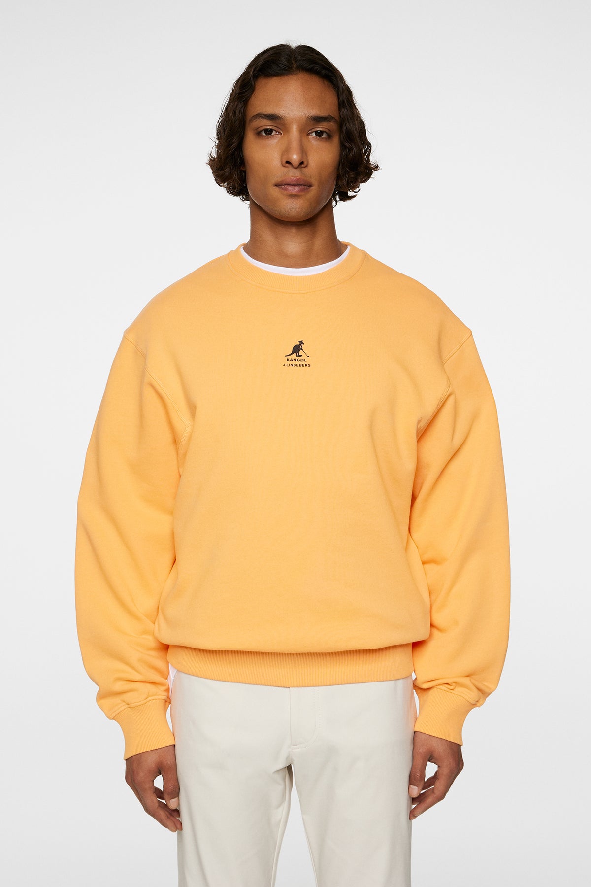 Roberto Crewneck in Mock Orange by J.Lindeberg