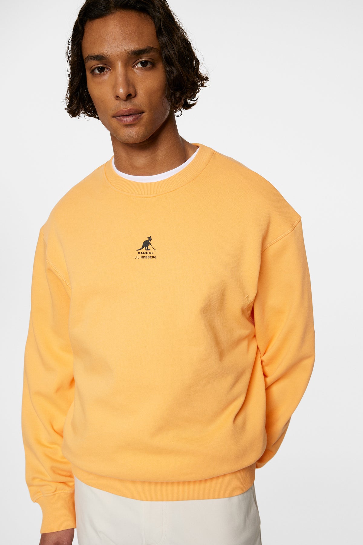 Roberto Crewneck in Mock Orange by J.Lindeberg