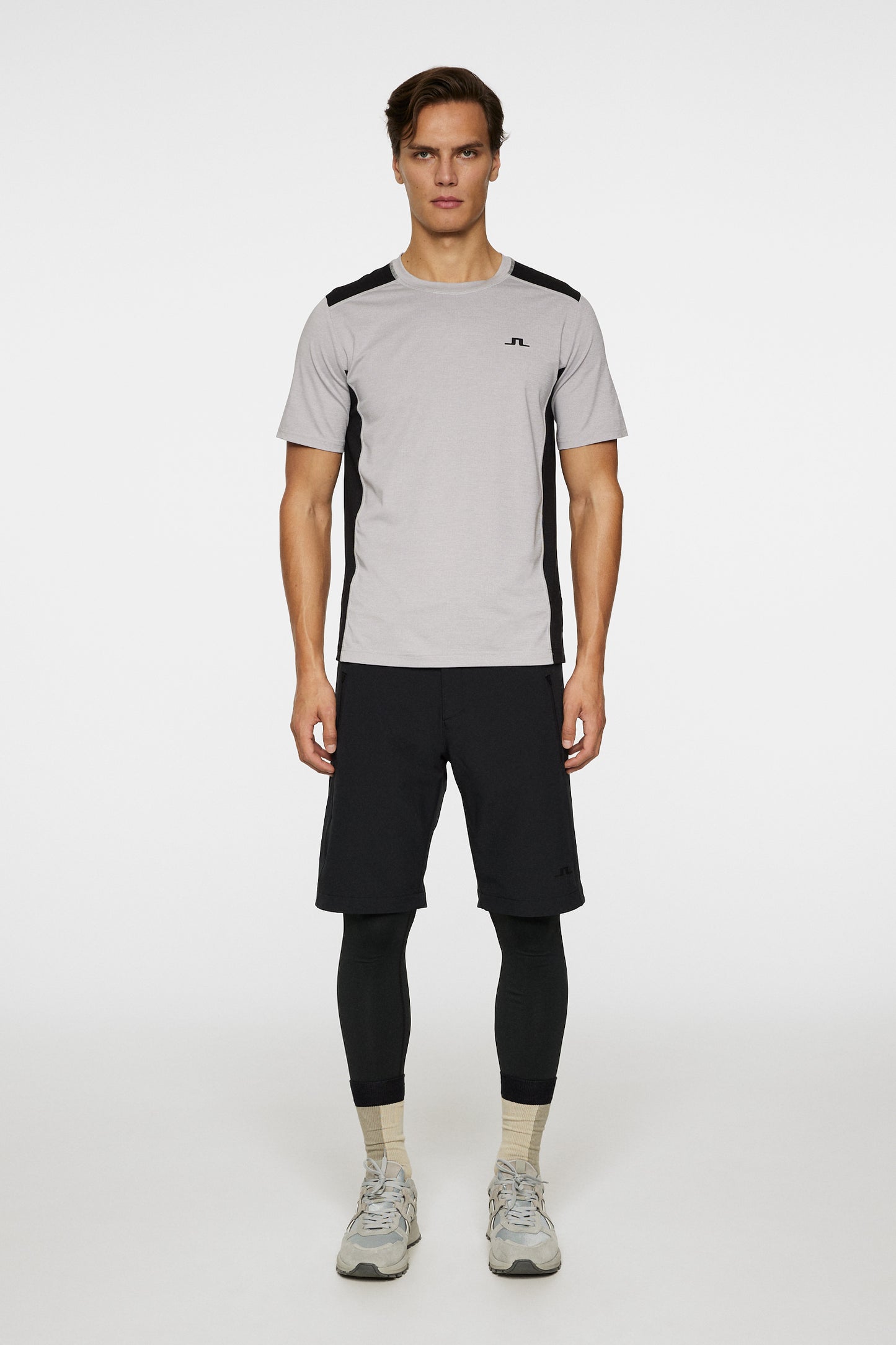 Tomas T-Shirt in Light Grey Melange by J.Lindeberg