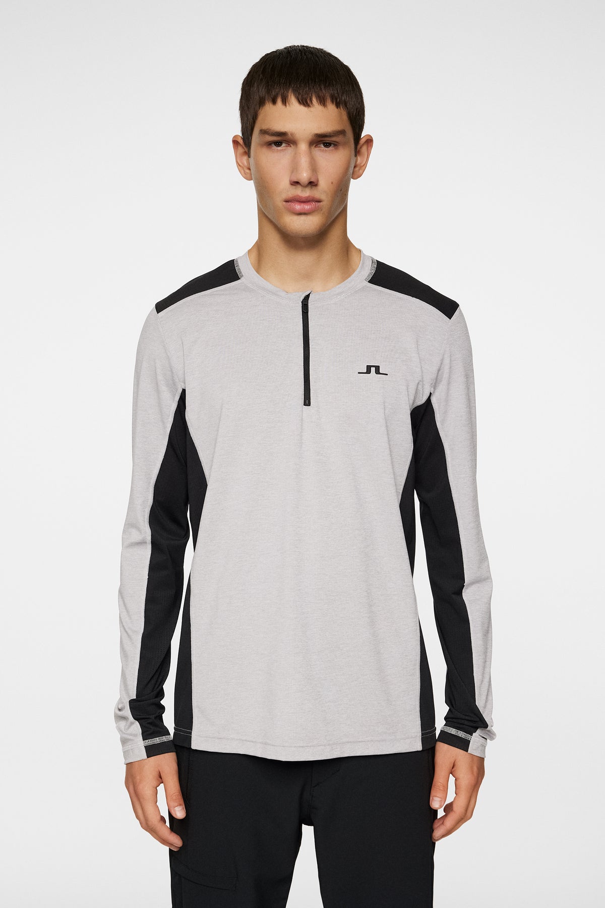 Tomas Long Sleeve T-Shirt in Light Grey Melange by J.Lindeberg