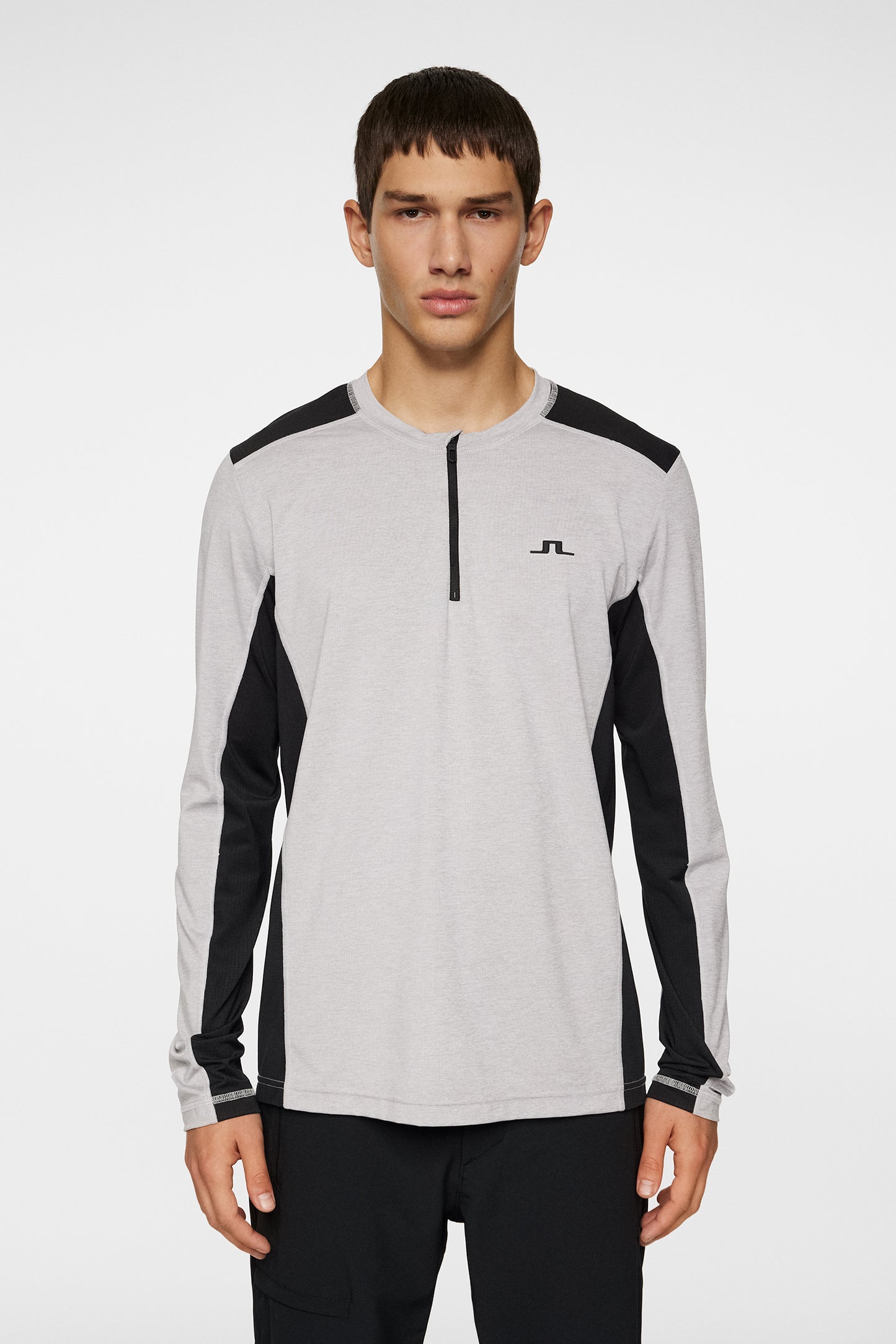 Tomas Long Sleeve T-Shirt in Light Grey Melange by J.Lindeberg