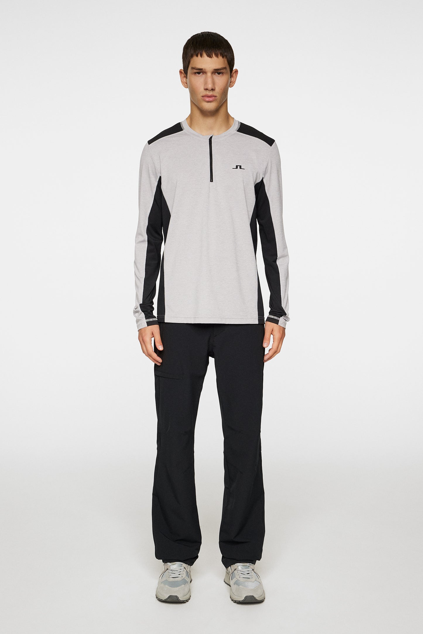 Tomas Long Sleeve T-Shirt in Light Grey Melange by J.Lindeberg