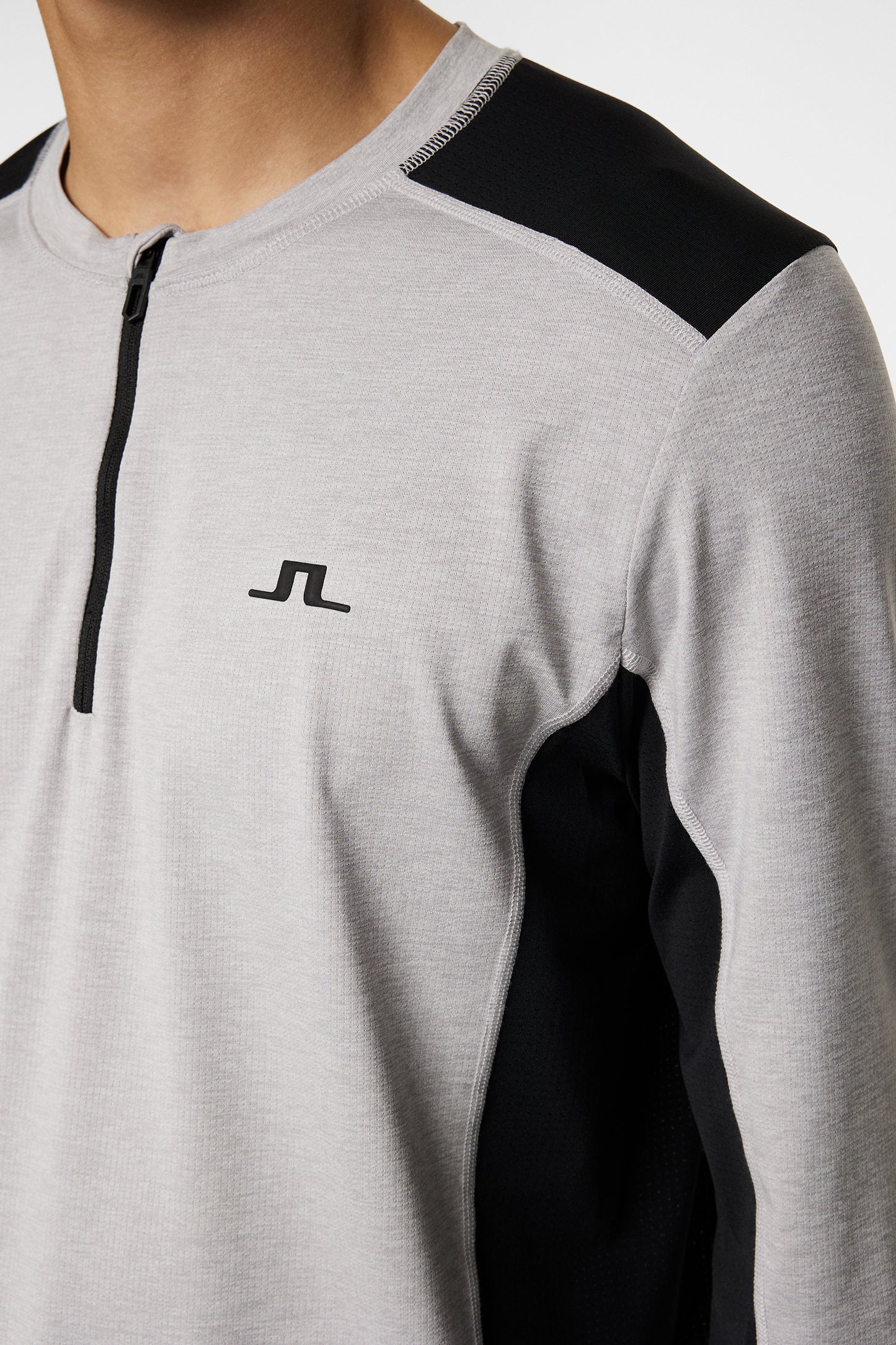 Tomas Long Sleeve T-Shirt in Light Grey Melange by J.Lindeberg