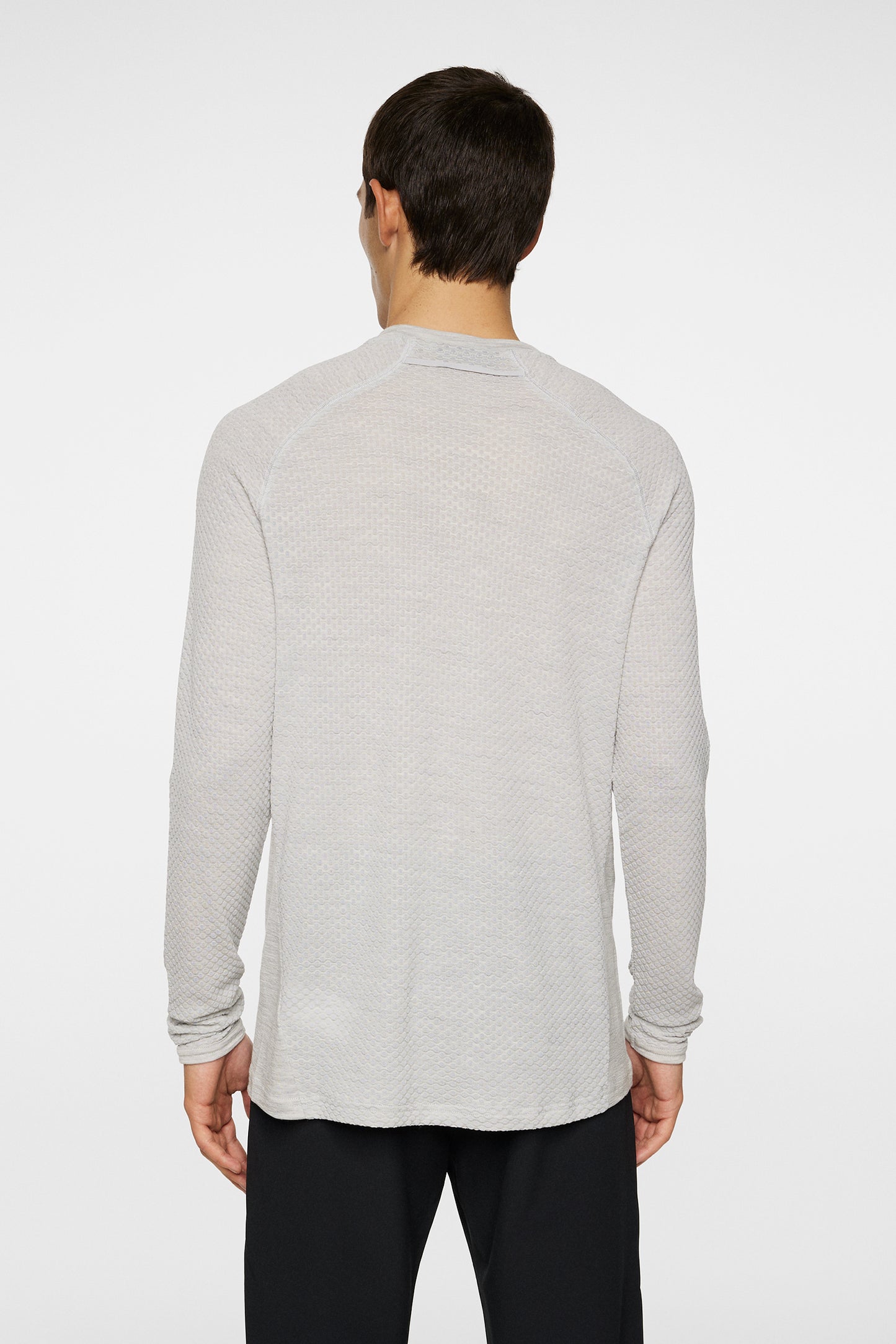 Brent Wool Long Sleeve in Light Grey Melange by J.Lindeberg