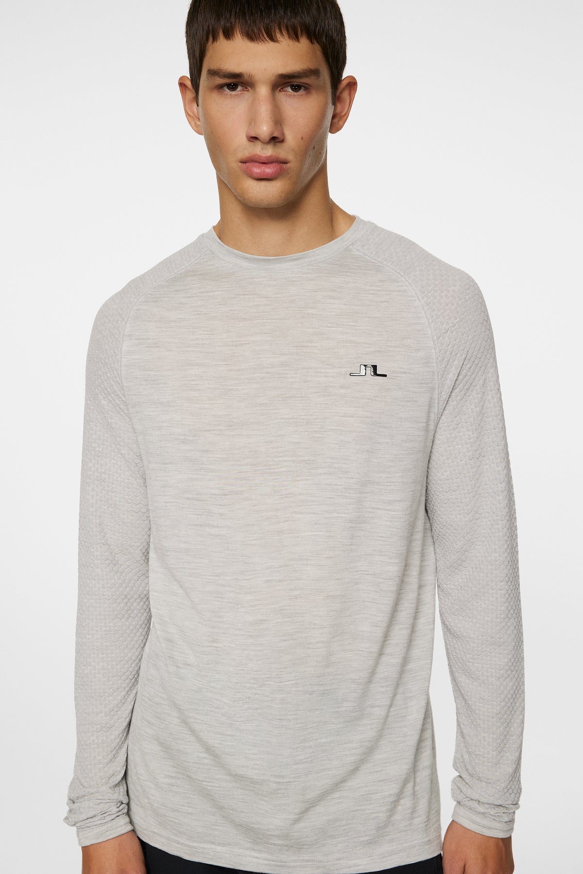 Brent Wool Long Sleeve in Light Grey Melange by J.Lindeberg