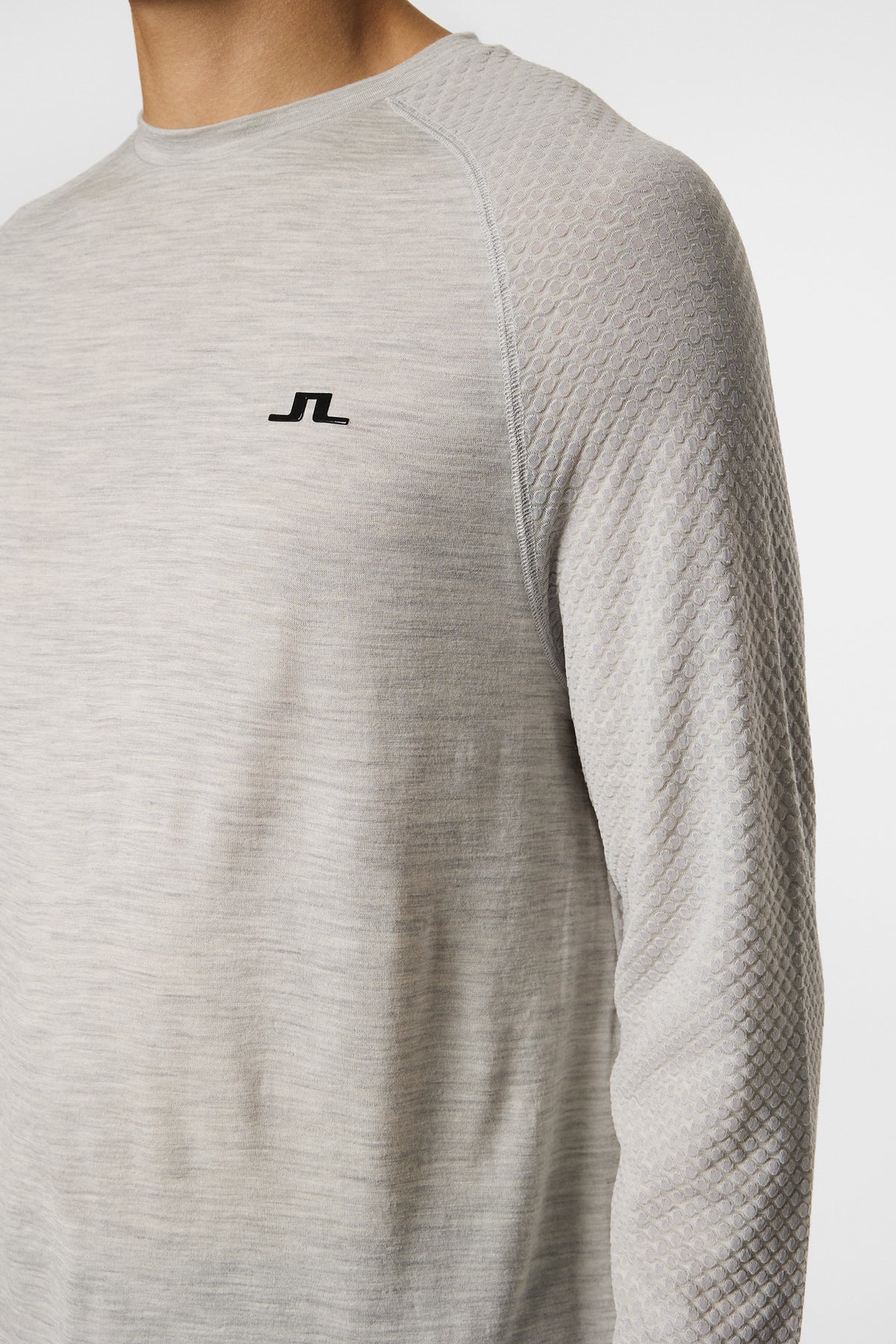 Brent Wool Long Sleeve in Light Grey Melange by J.Lindeberg