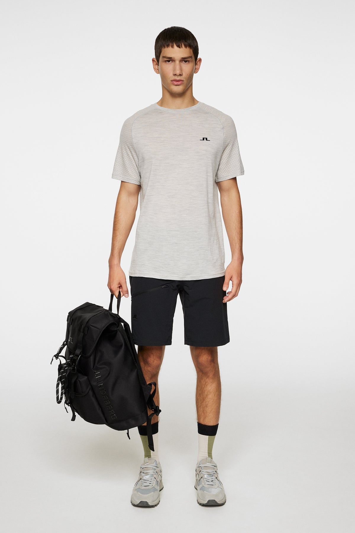 Brent Wool T-shirt in Light Grey Melange by J.Lindeberg