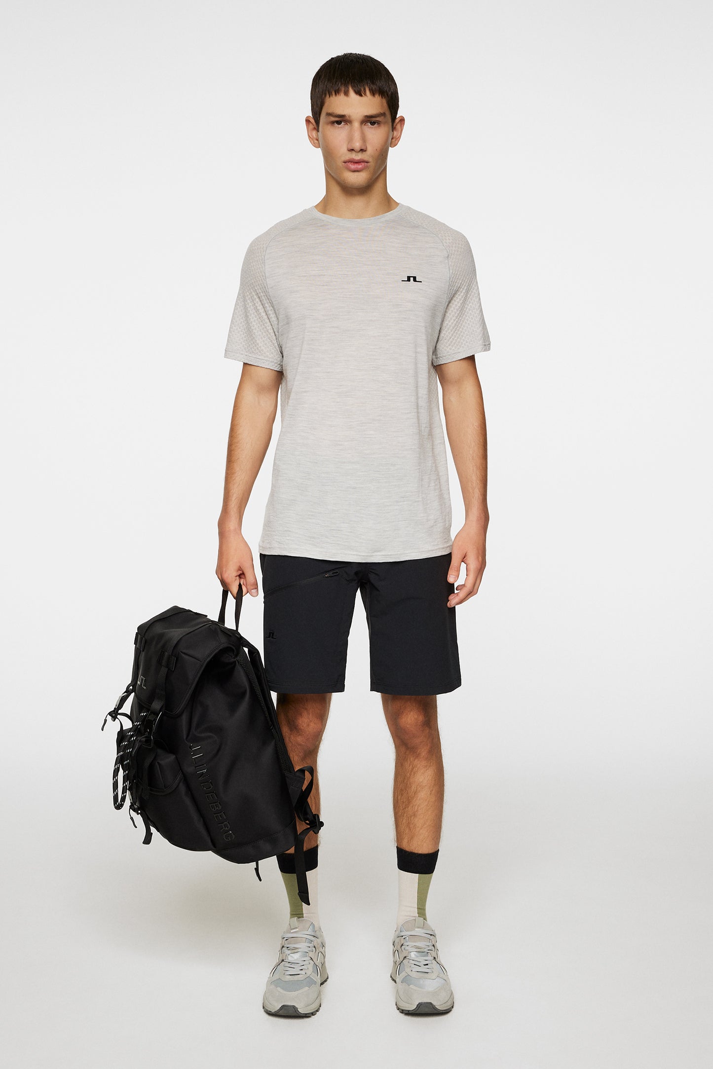 Brent Wool T-shirt in Light Grey Melange by J.Lindeberg