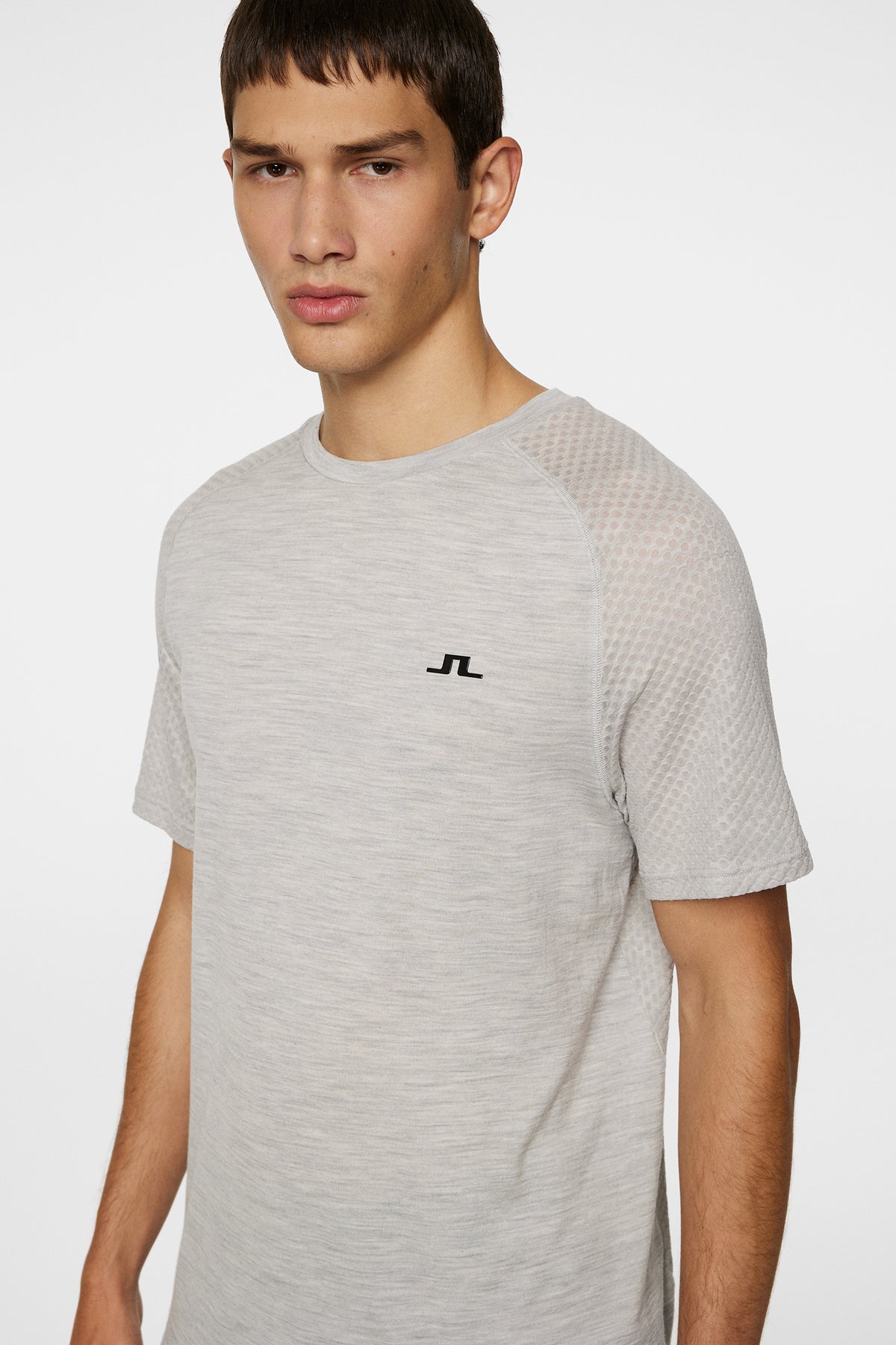 Brent Wool T-shirt in Light Grey Melange by J.Lindeberg