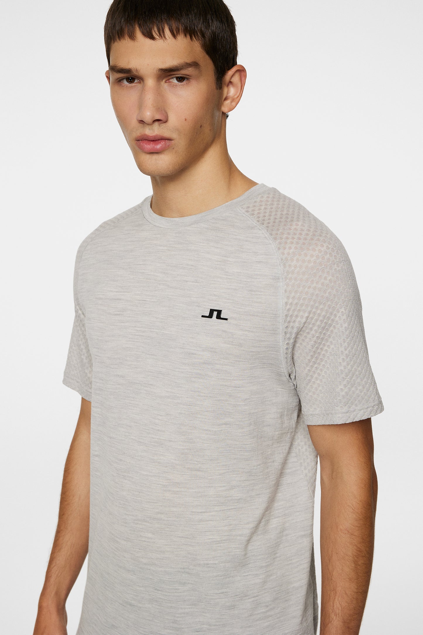Brent Wool T-shirt in Light Grey Melange by J.Lindeberg