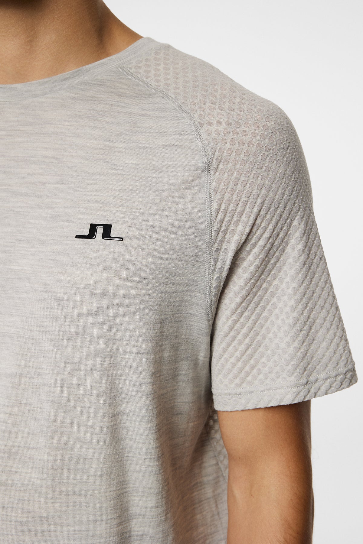 Brent Wool T-shirt in Light Grey Melange by J.Lindeberg