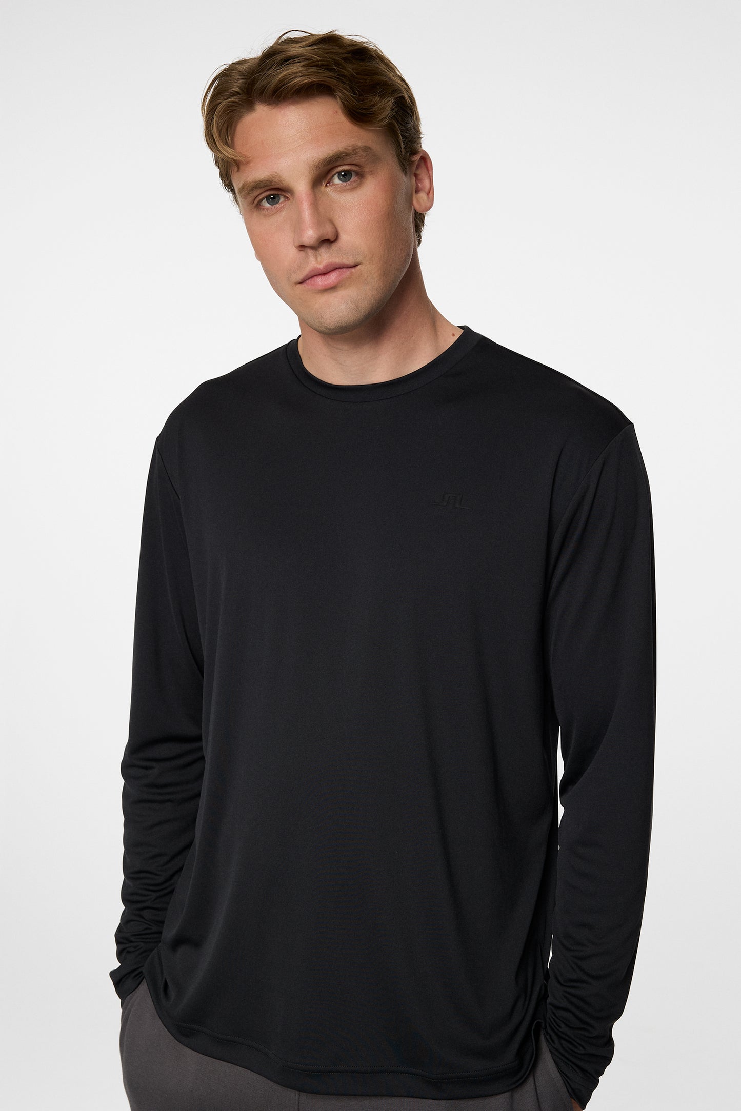 Ade T-shirt LS in Black by J.Lindeberg
