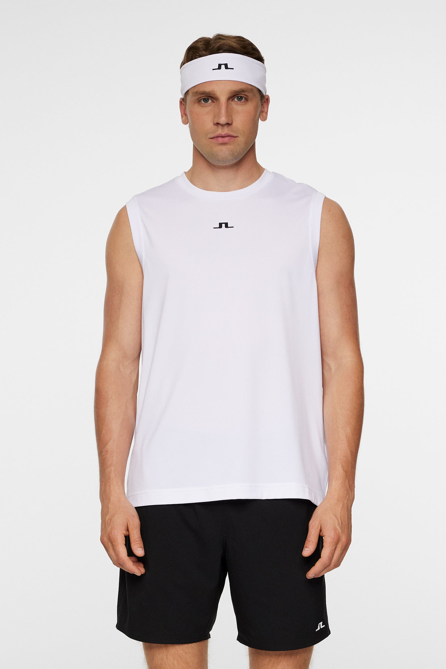 Jack Sleeveless Tee in White by J.Lindeberg