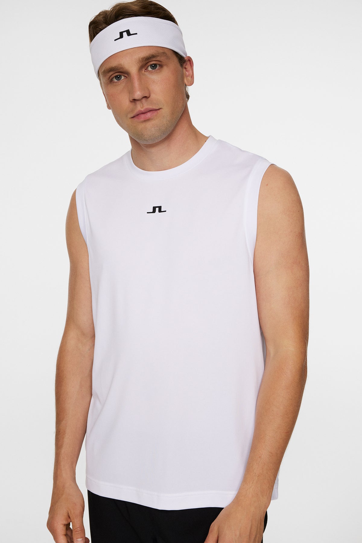Jack Sleeveless Tee in White by J.Lindeberg