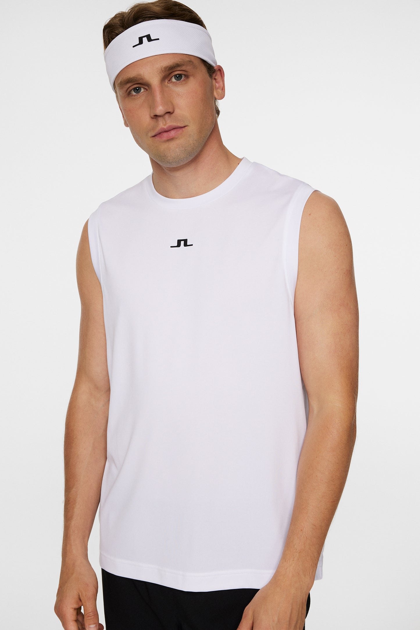 Jack Sleeveless Tee in White by J.Lindeberg