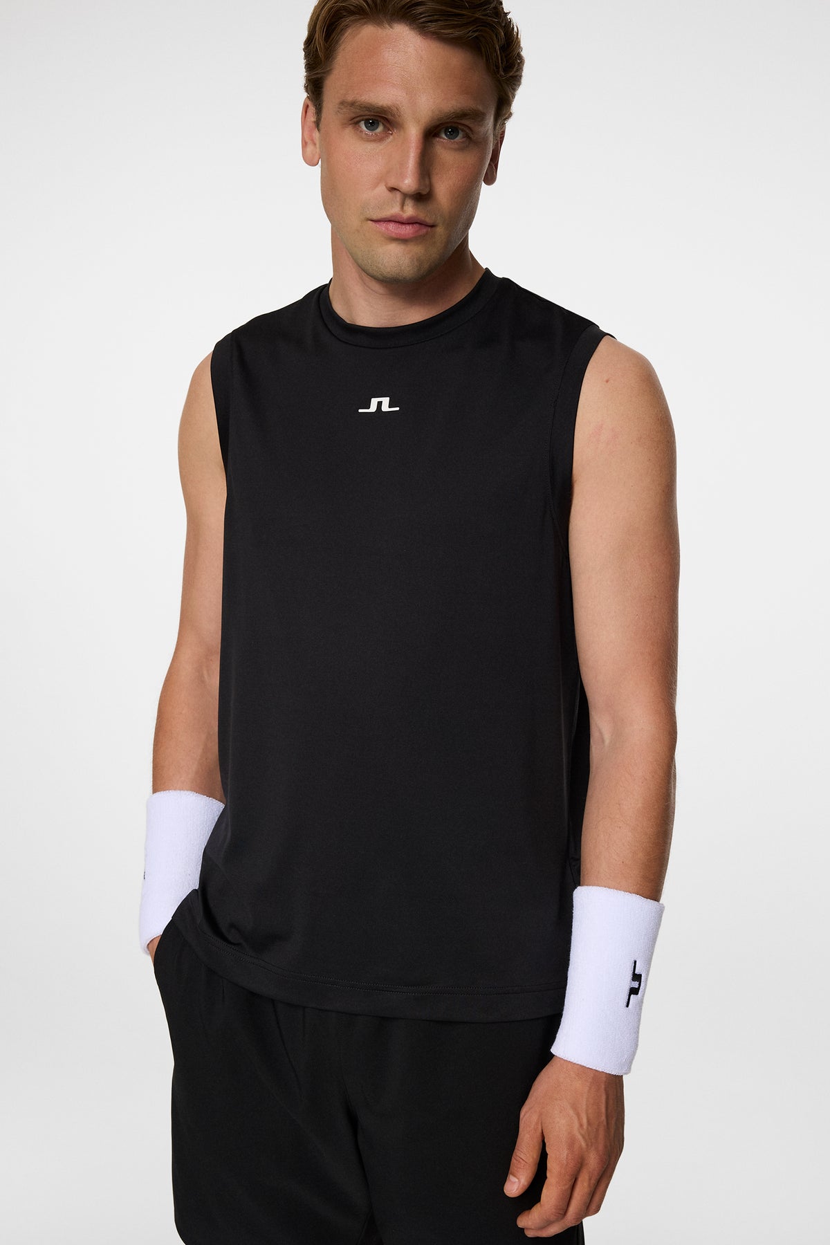 Jack Sleeveless Tee in Black by J.Lindeberg