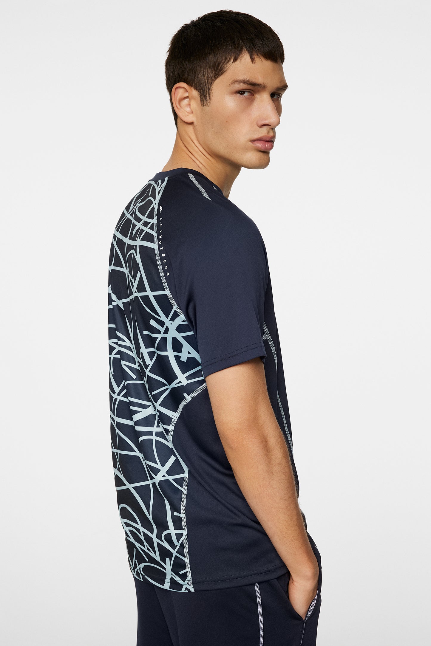 Alfonso Printed T-shirt in JL Navy by J.Lindeberg