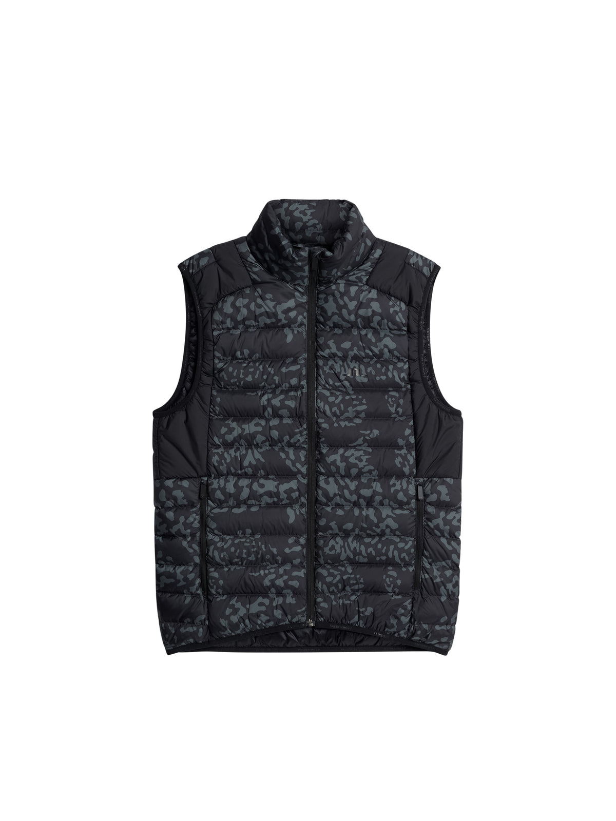 Oden Light Down Vest Print in Snake Rock Asphalt M by J.Lindeberg