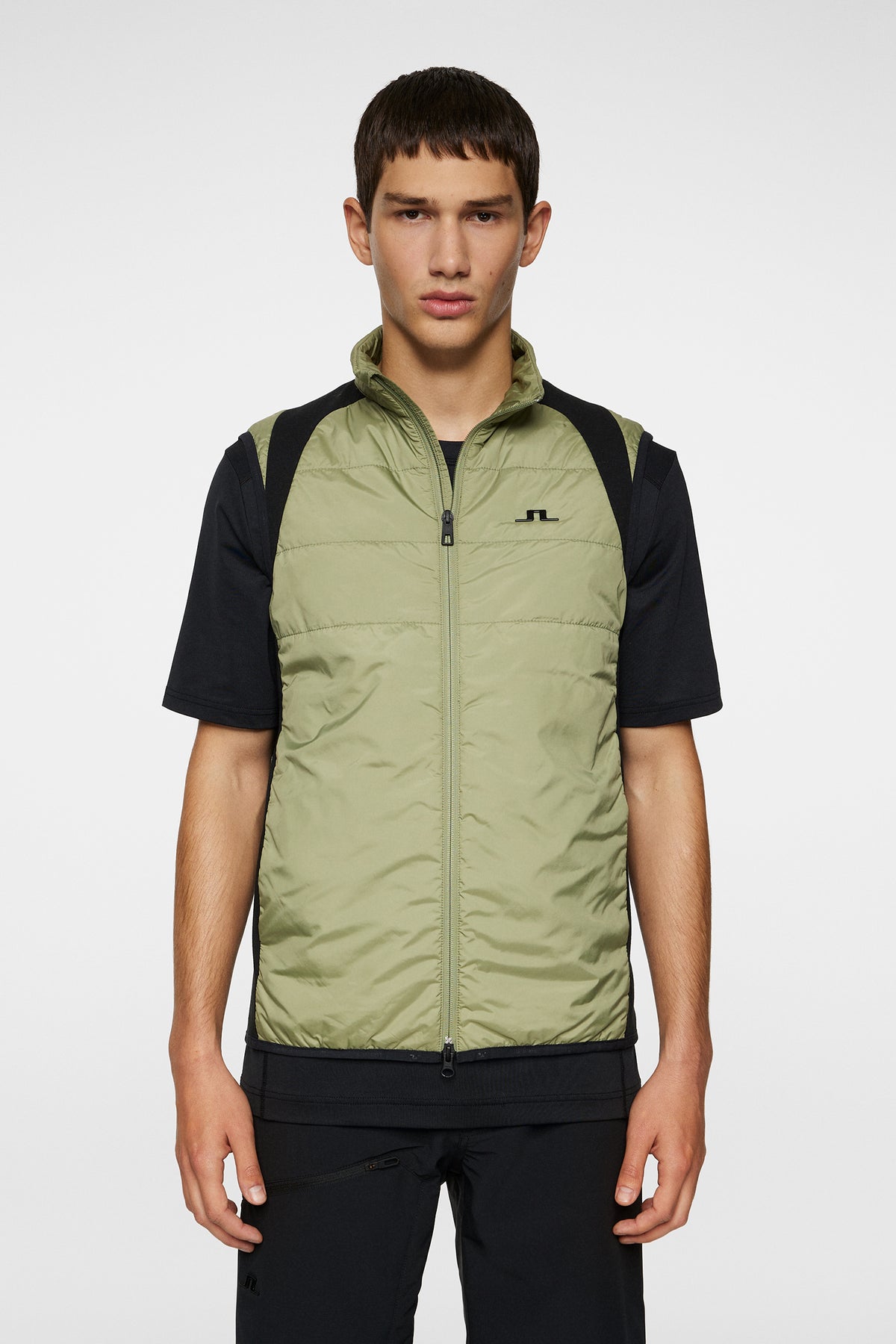 Scott Hybrid Vest in Oil Green by J.Lindeberg