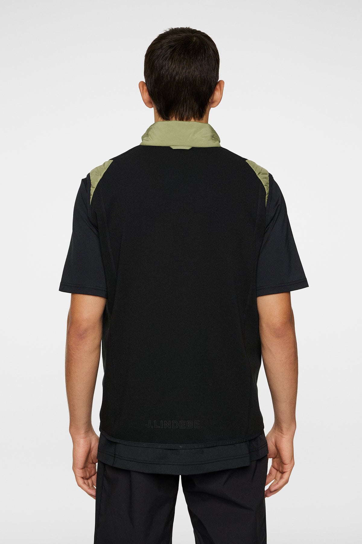 Scott Hybrid Vest in Oil Green by J.Lindeberg