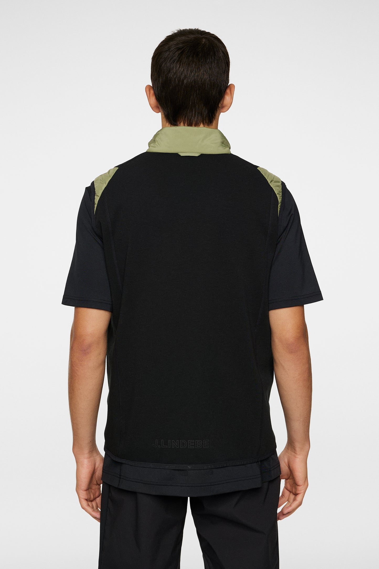 Scott Hybrid Vest in Oil Green by J.Lindeberg